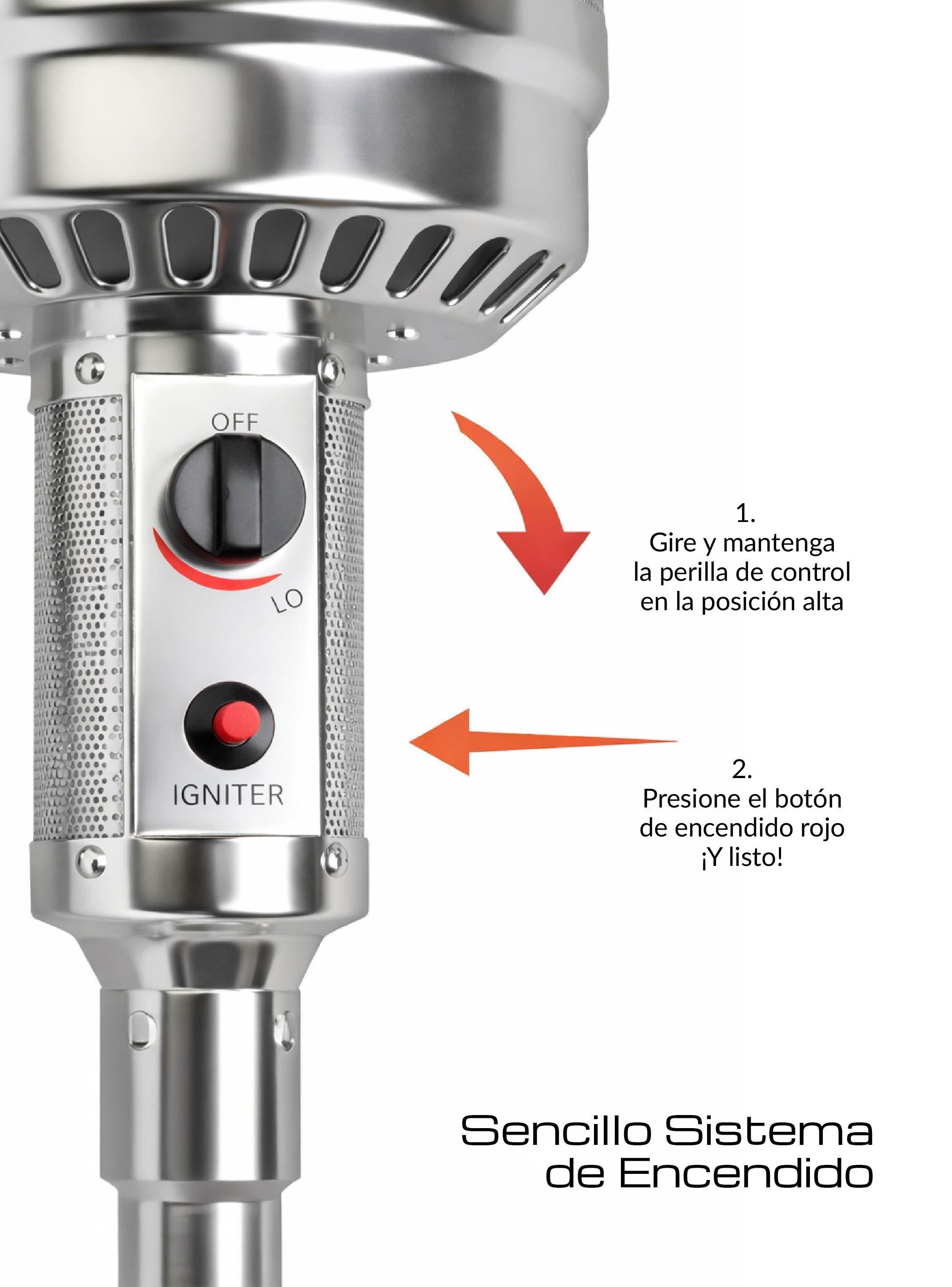 Estufa De Patio Exterior A Gas 50,000 Btu Plateado Antivuelco Bfresh -4