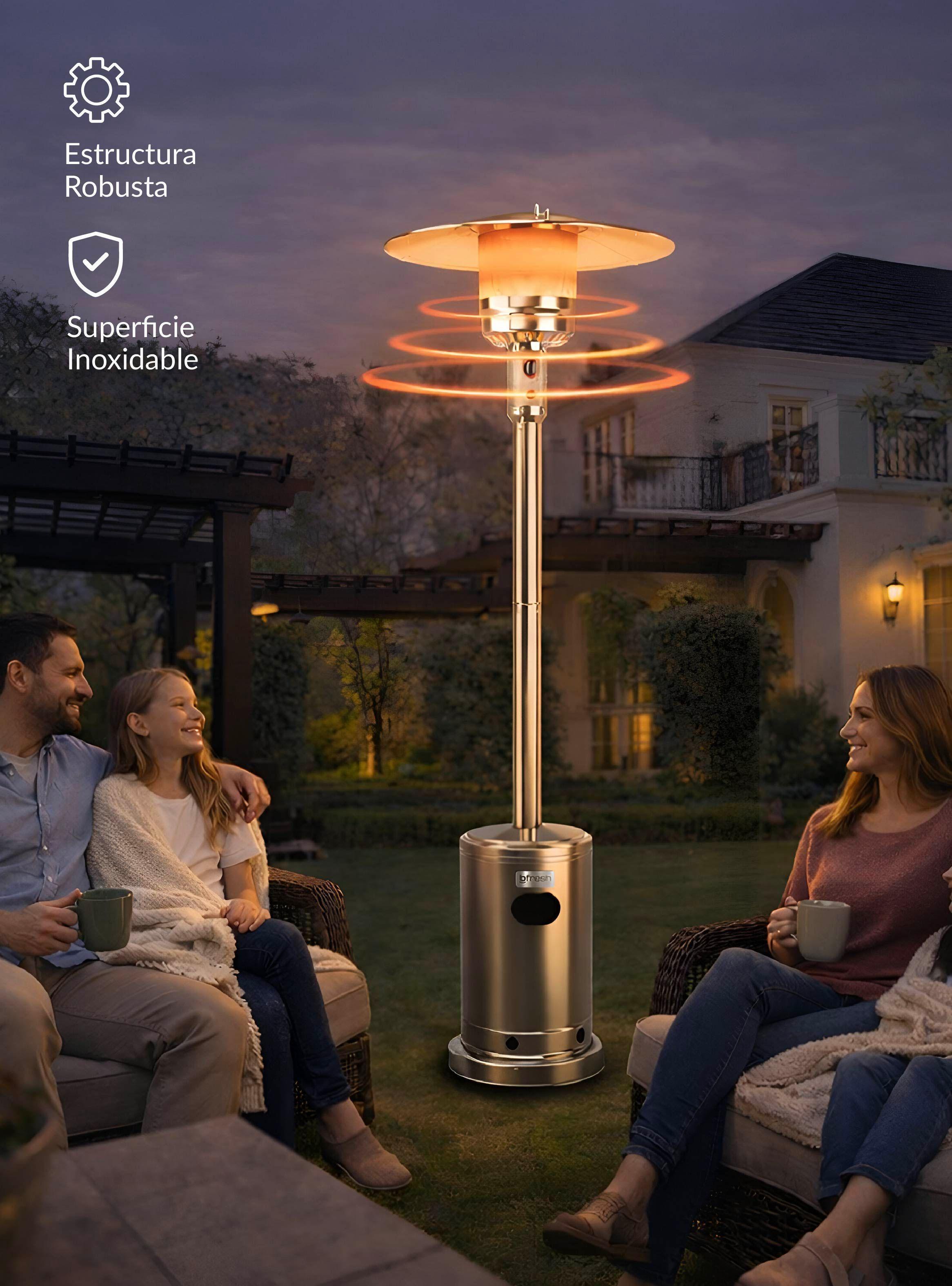 Estufa De Patio Exterior A Gas 50,000 Btu Plateado Antivuelco Bfresh -6