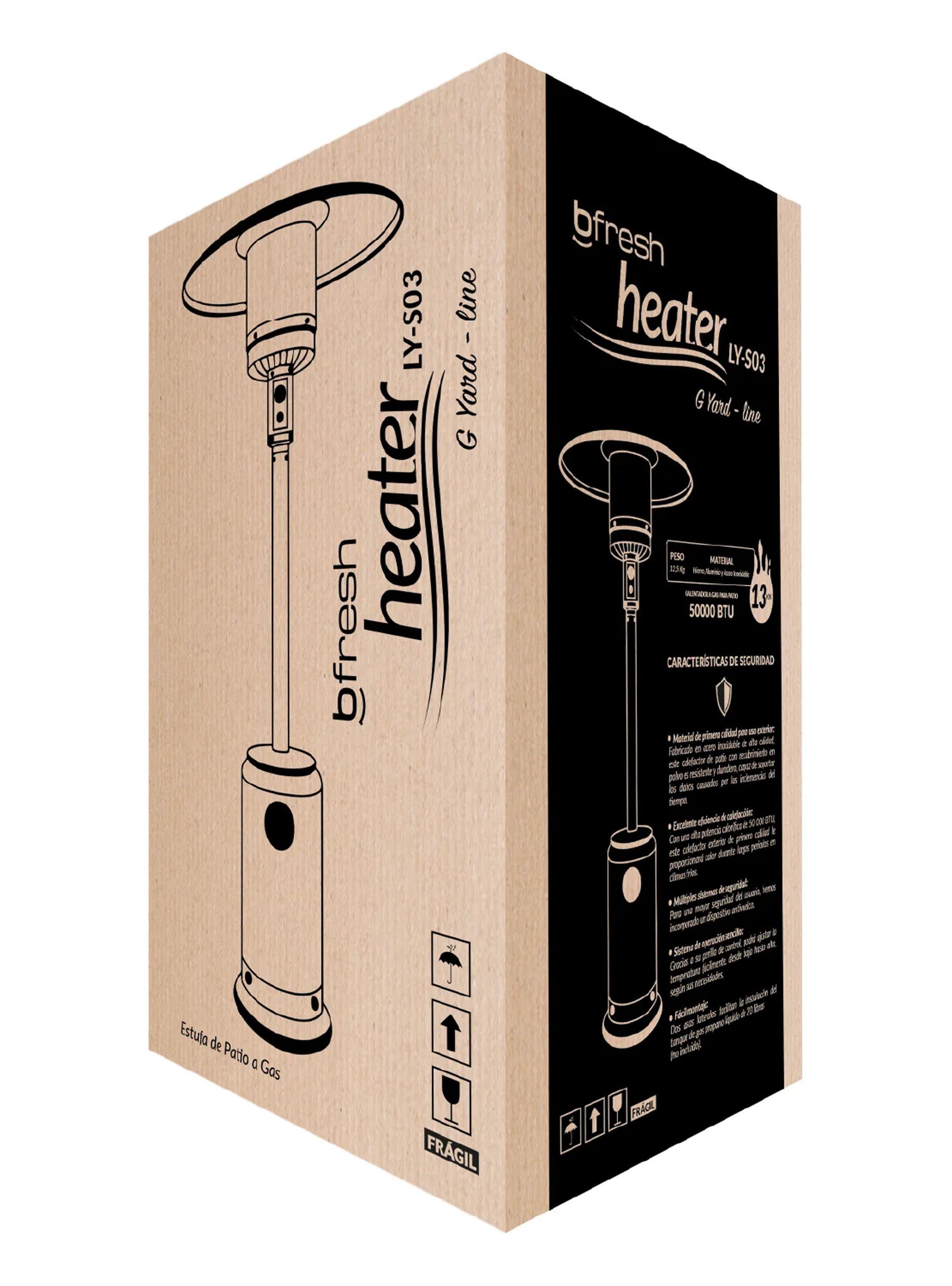 Estufa De Patio Exterior A Gas 50,000 Btu Plateado Antivuelco Bfresh -6