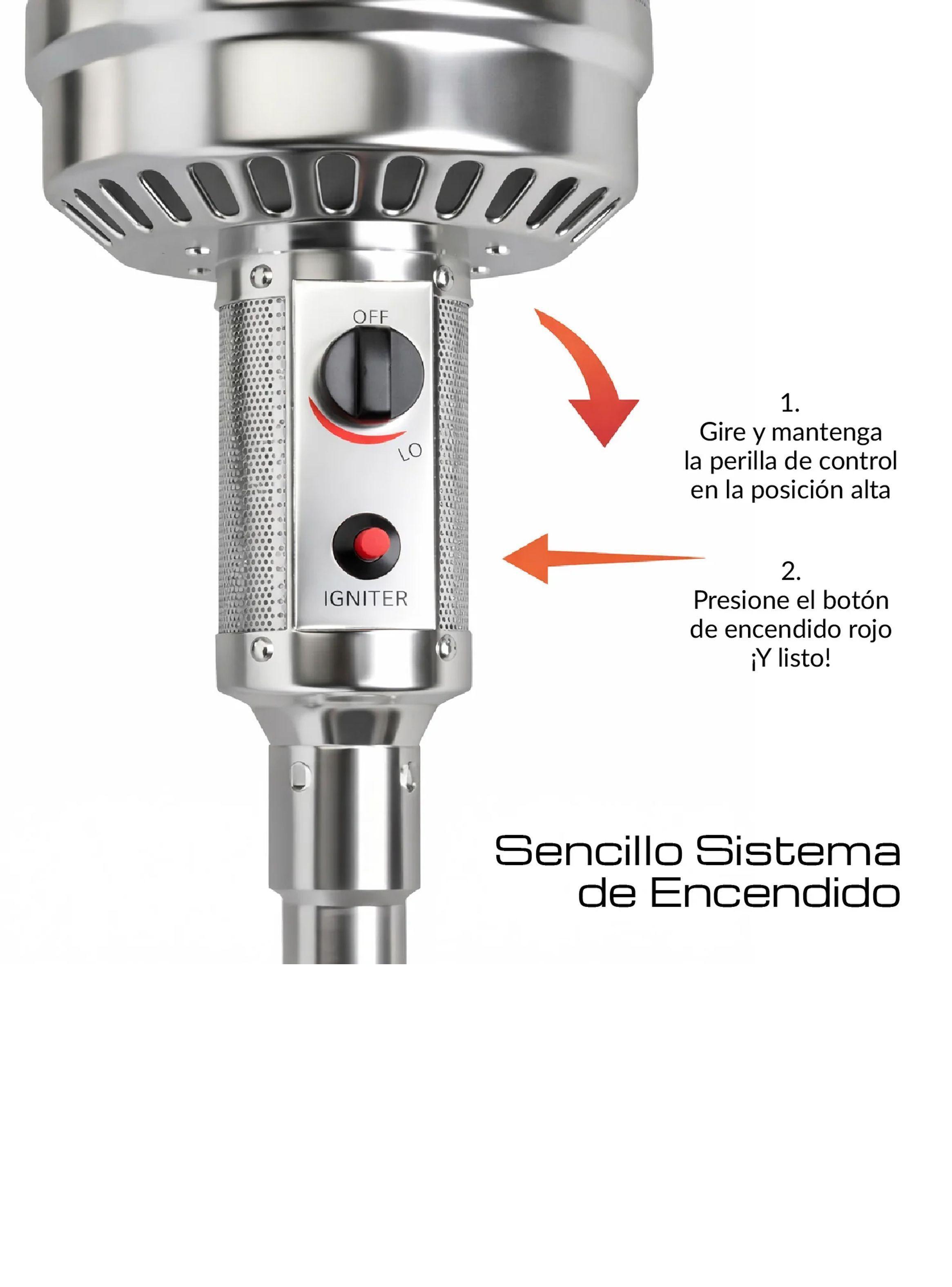 Estufa De Patio Exterior A Gas 50,000 Btu Plateado Antivuelco Bfresh -4
