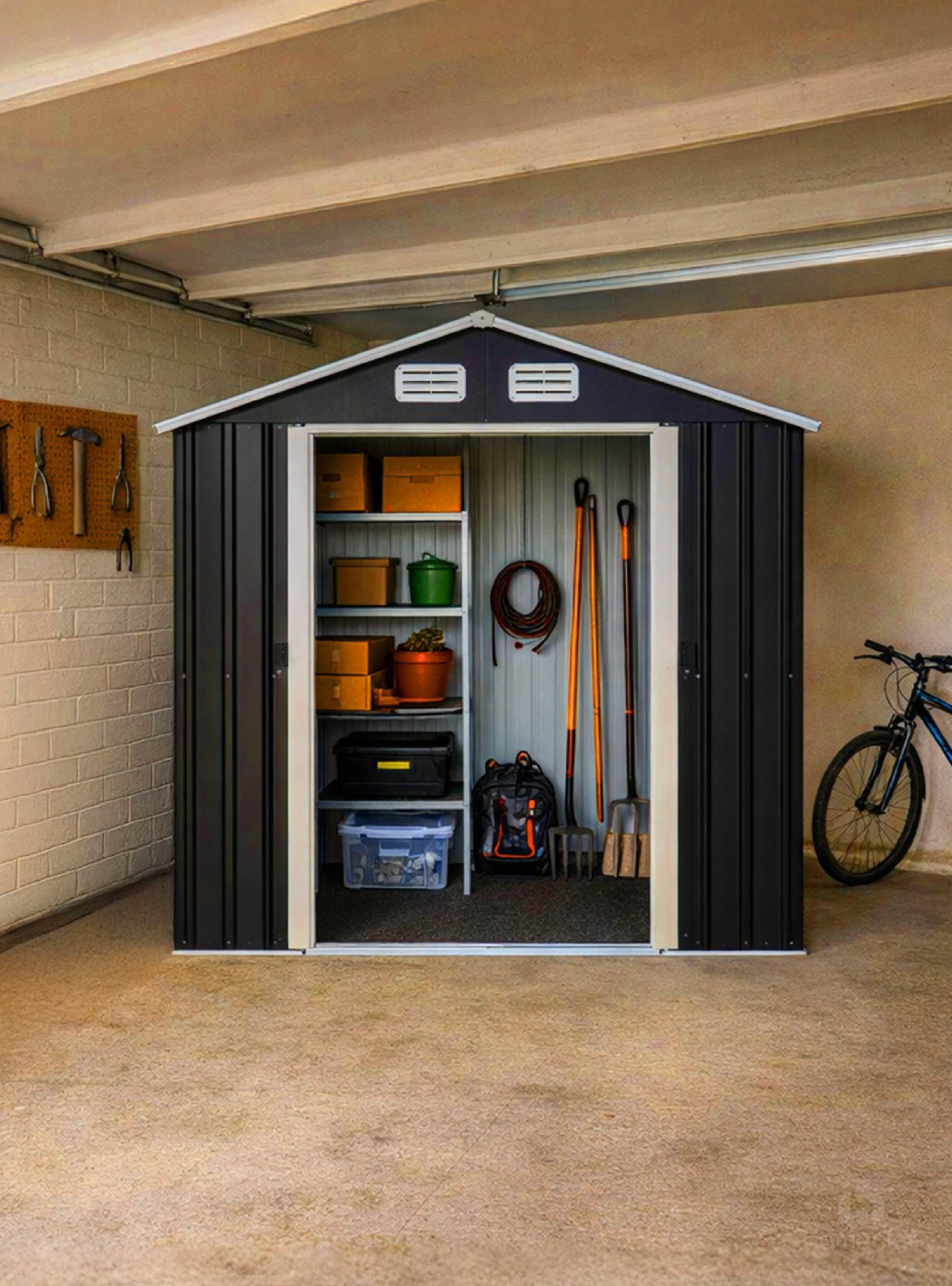 Bodega Jardín 195x195x125cm Negra-6