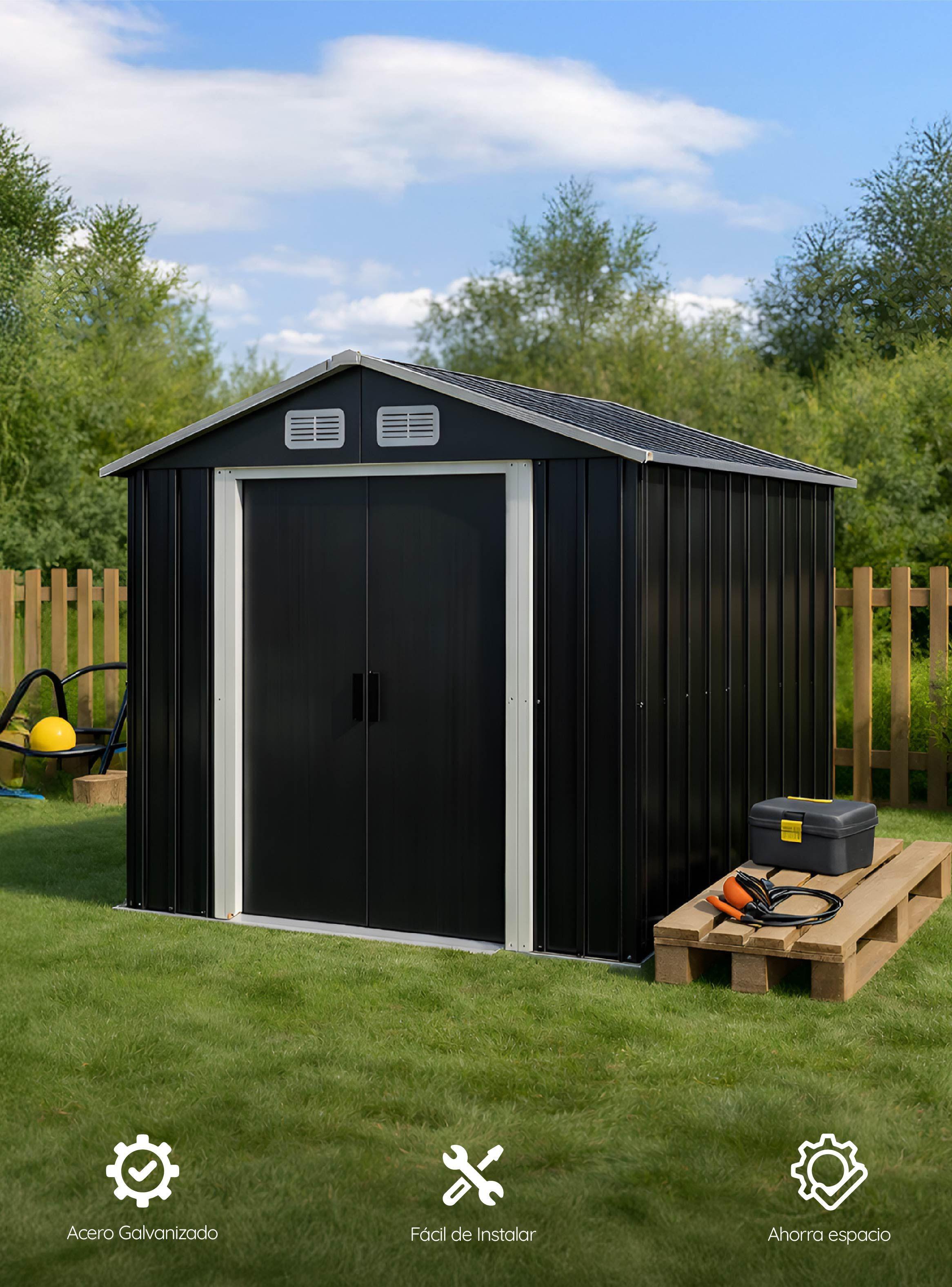 Bodega Jardín 195x195x125cm Negra-4