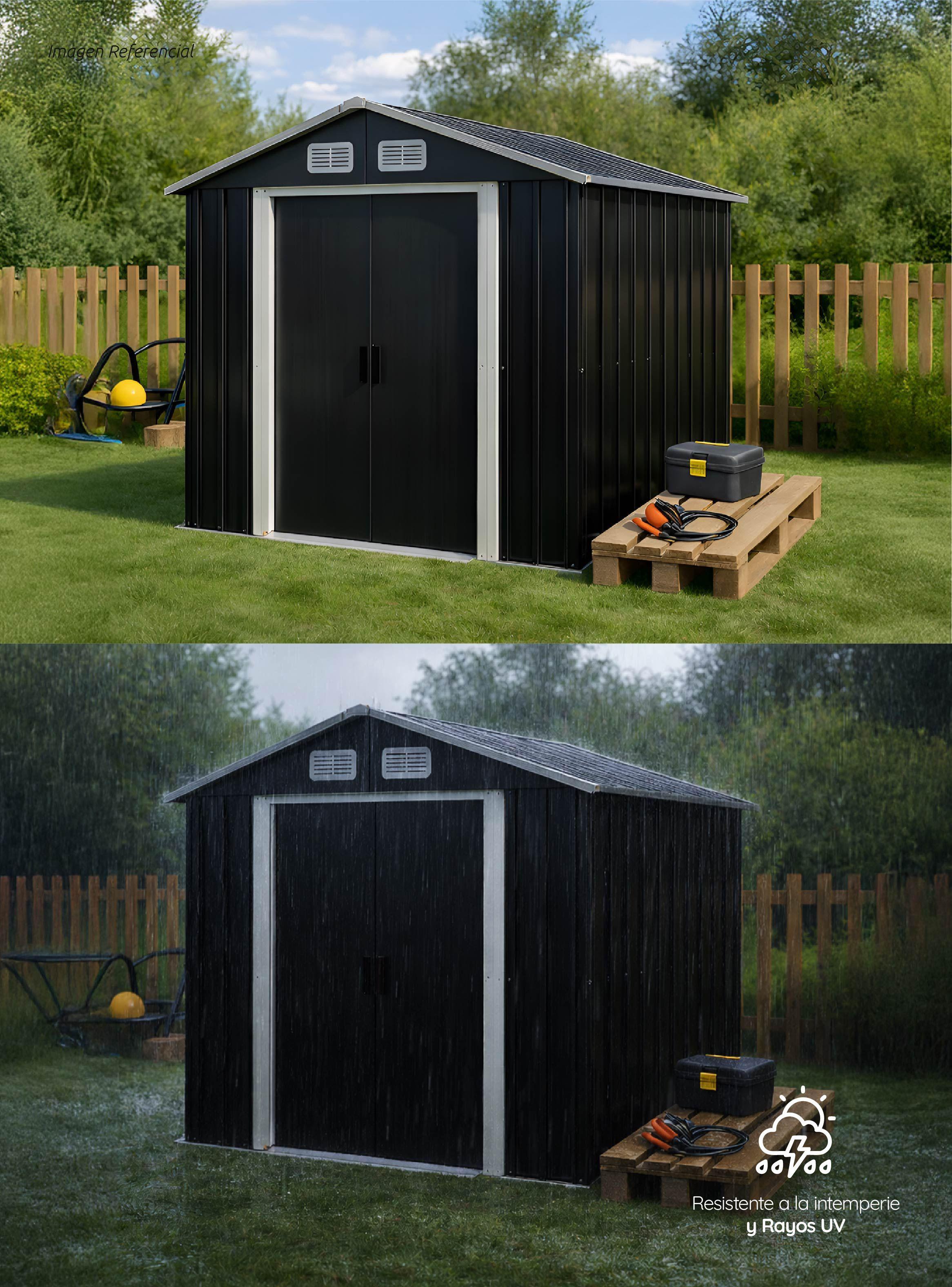 Bodega Jardín 195x195x125cm Negra-5