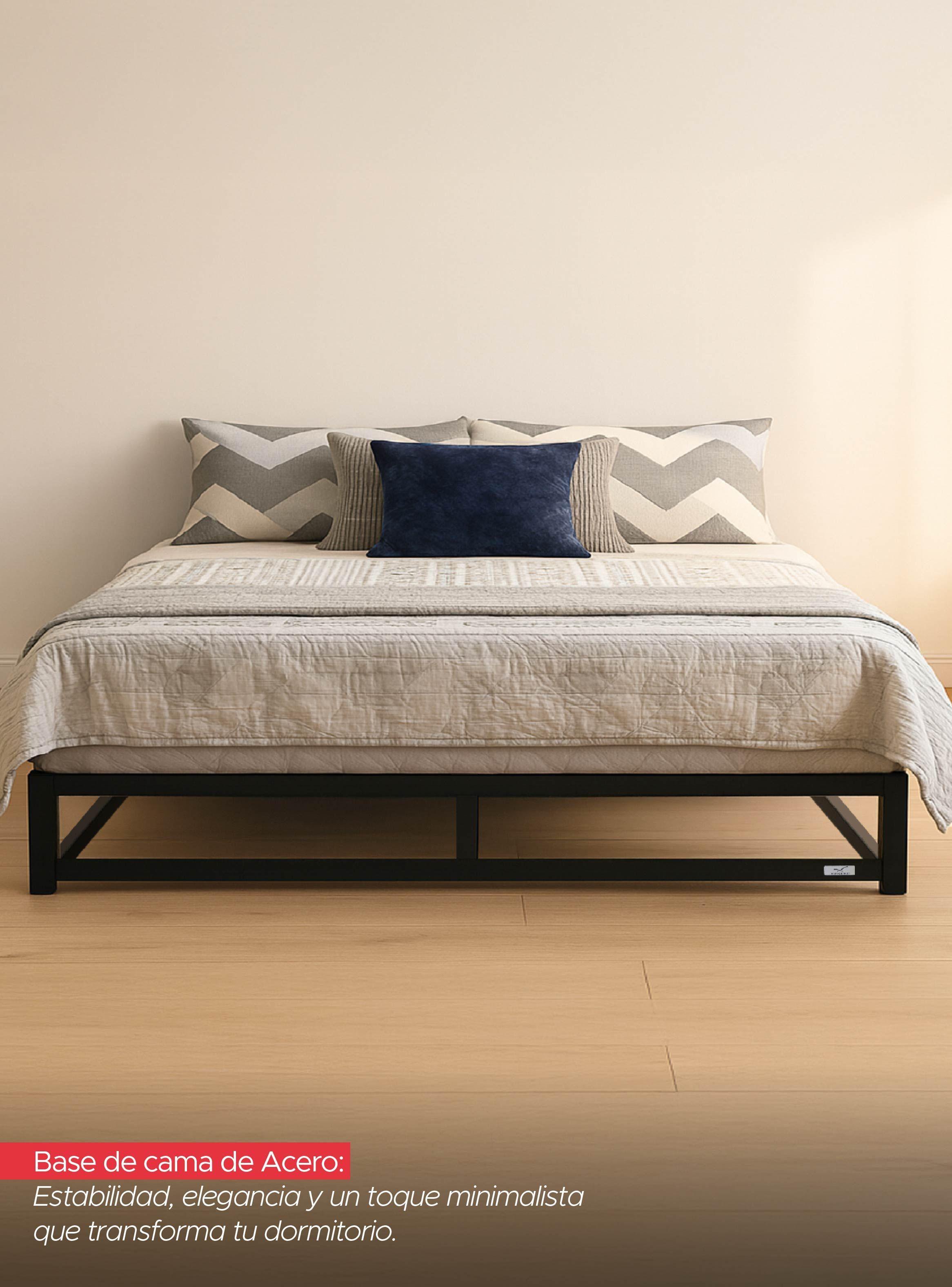 Base para Cama Europea Acero y Madera 200x200 cm Super King Vincenzi-4