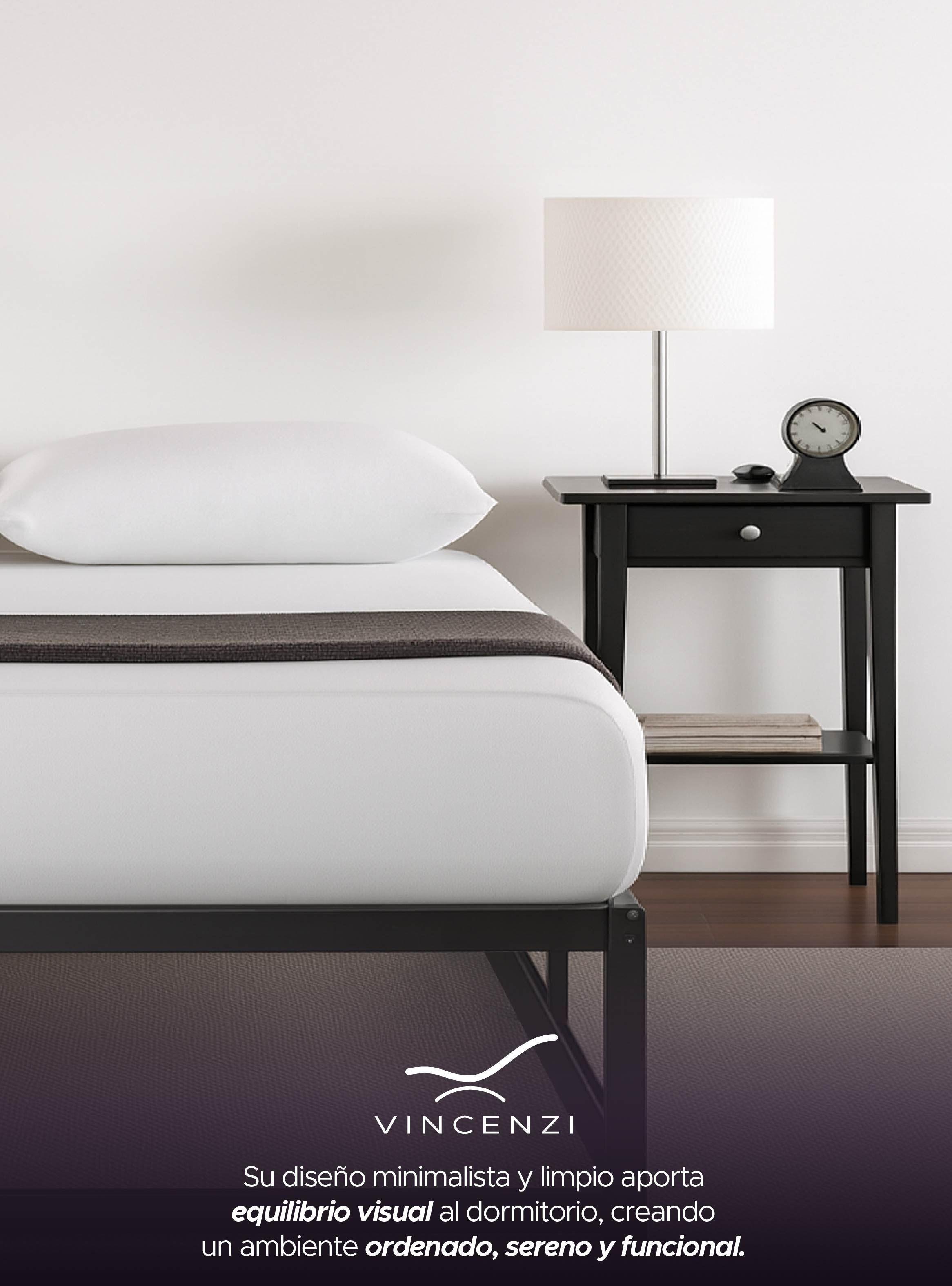 Base para Cama Europea Acero y Madera 200x200 cm Super King Vincenzi-6