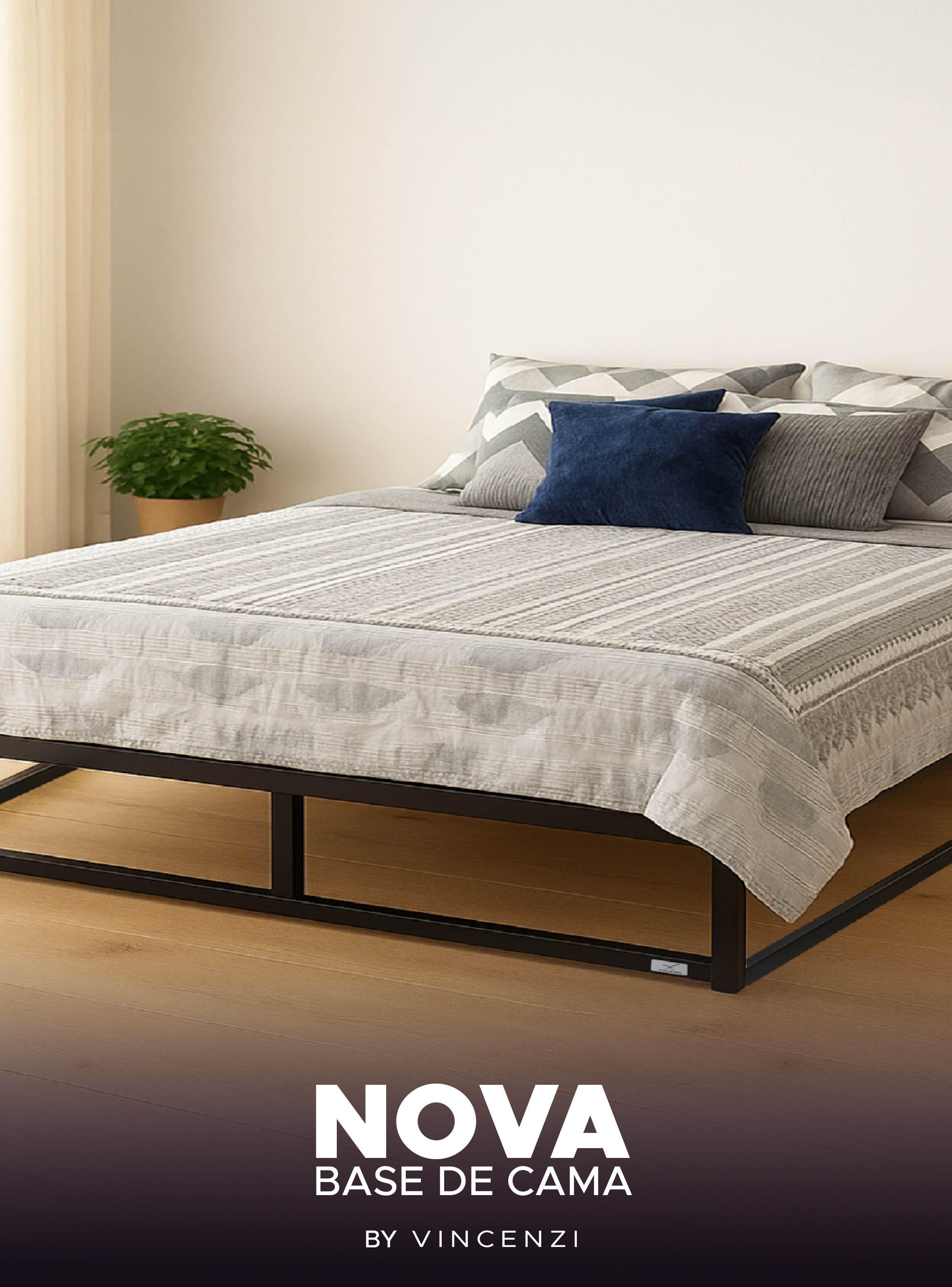 Base para Cama Europea Acero y Madera 200x200 cm Super King Vincenzi-7