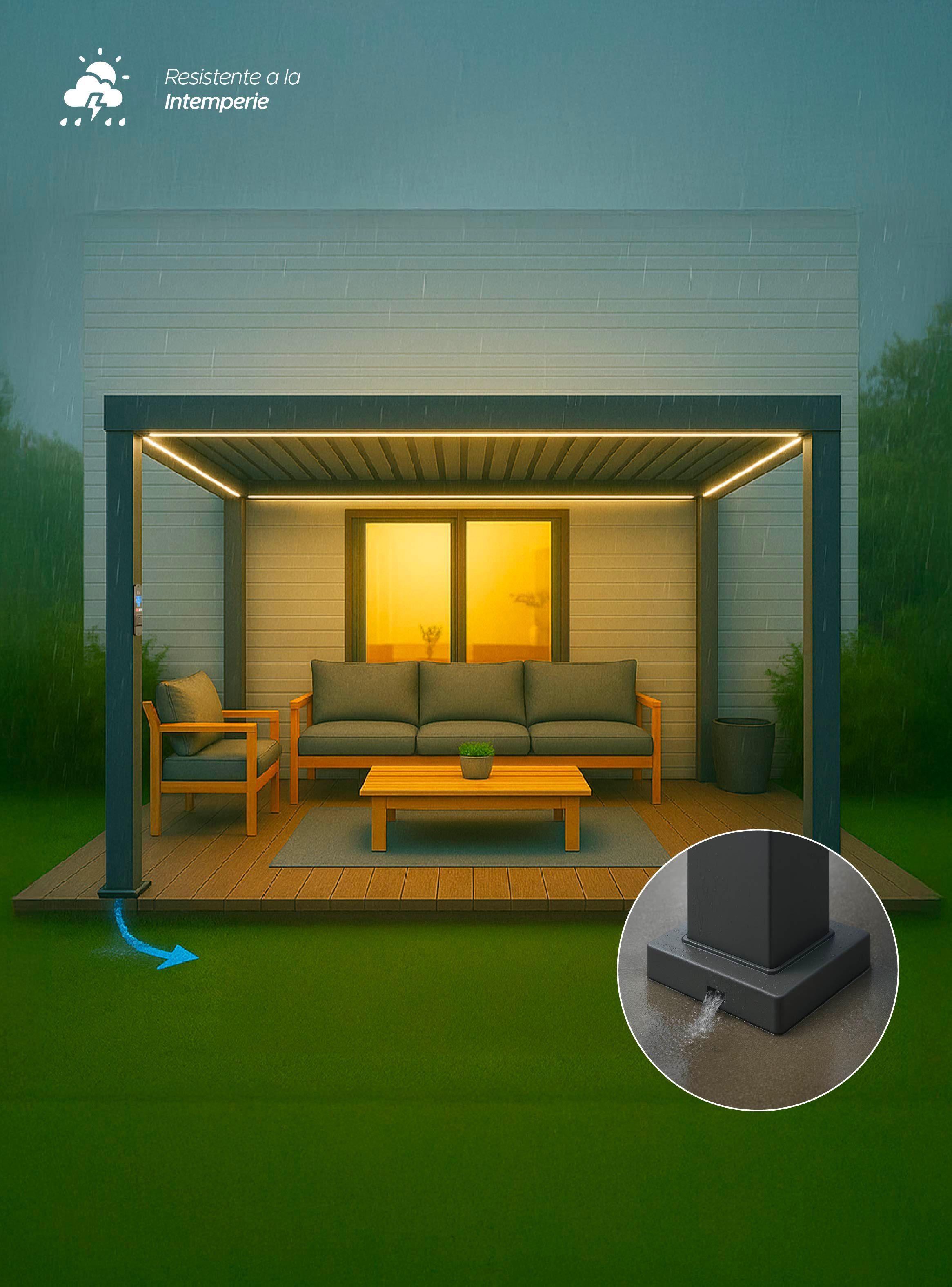 Pérgola Bioclimática Automática 3x3mt Elysium Solar Vincenzi-4