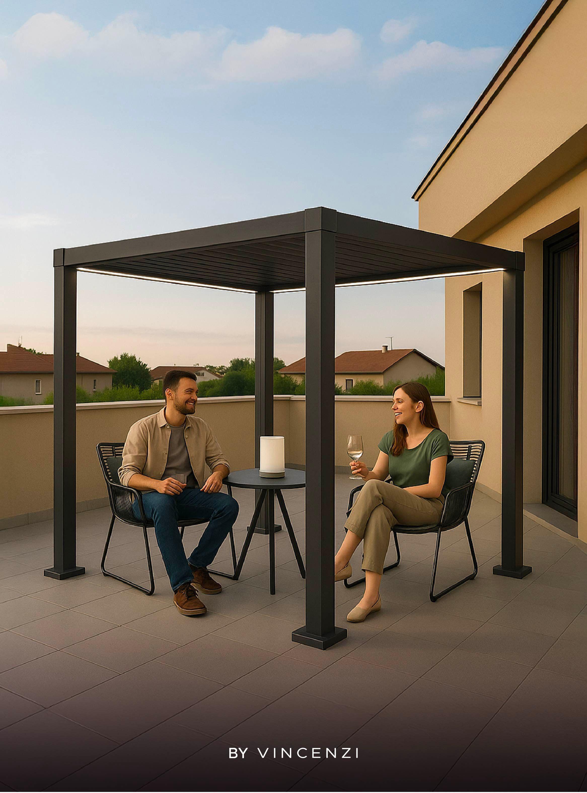 Pérgola Bioclimática Automática 3x3mt Elysium Solar Vincenzi-6