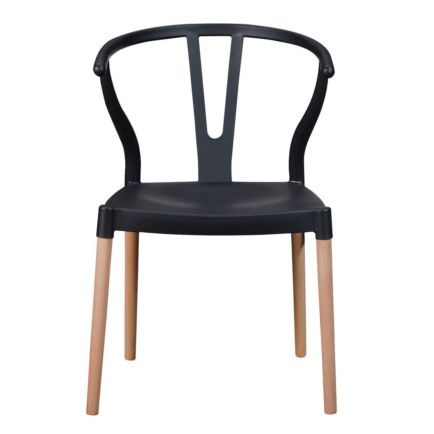Silla Wishbone Negra -2