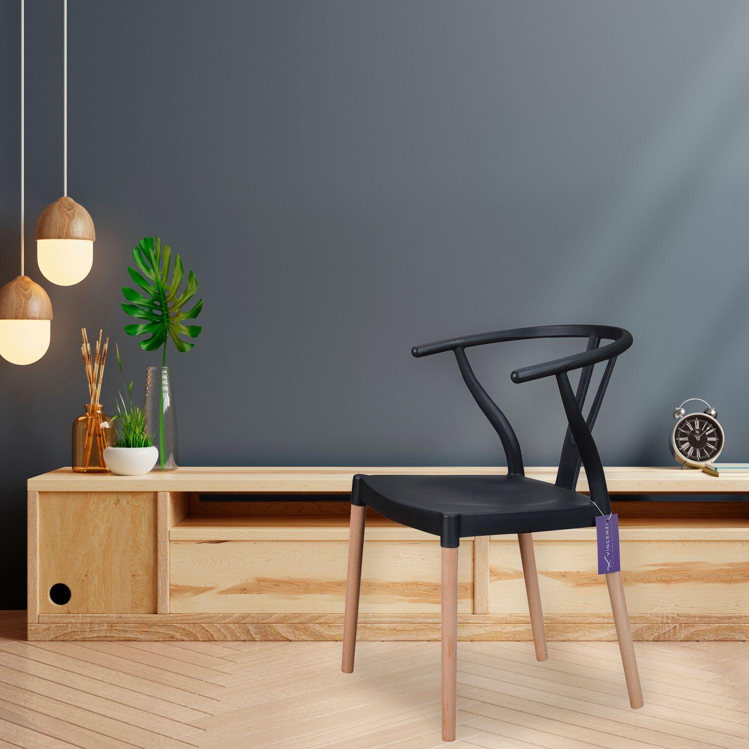 Silla Wishbone Negra -1