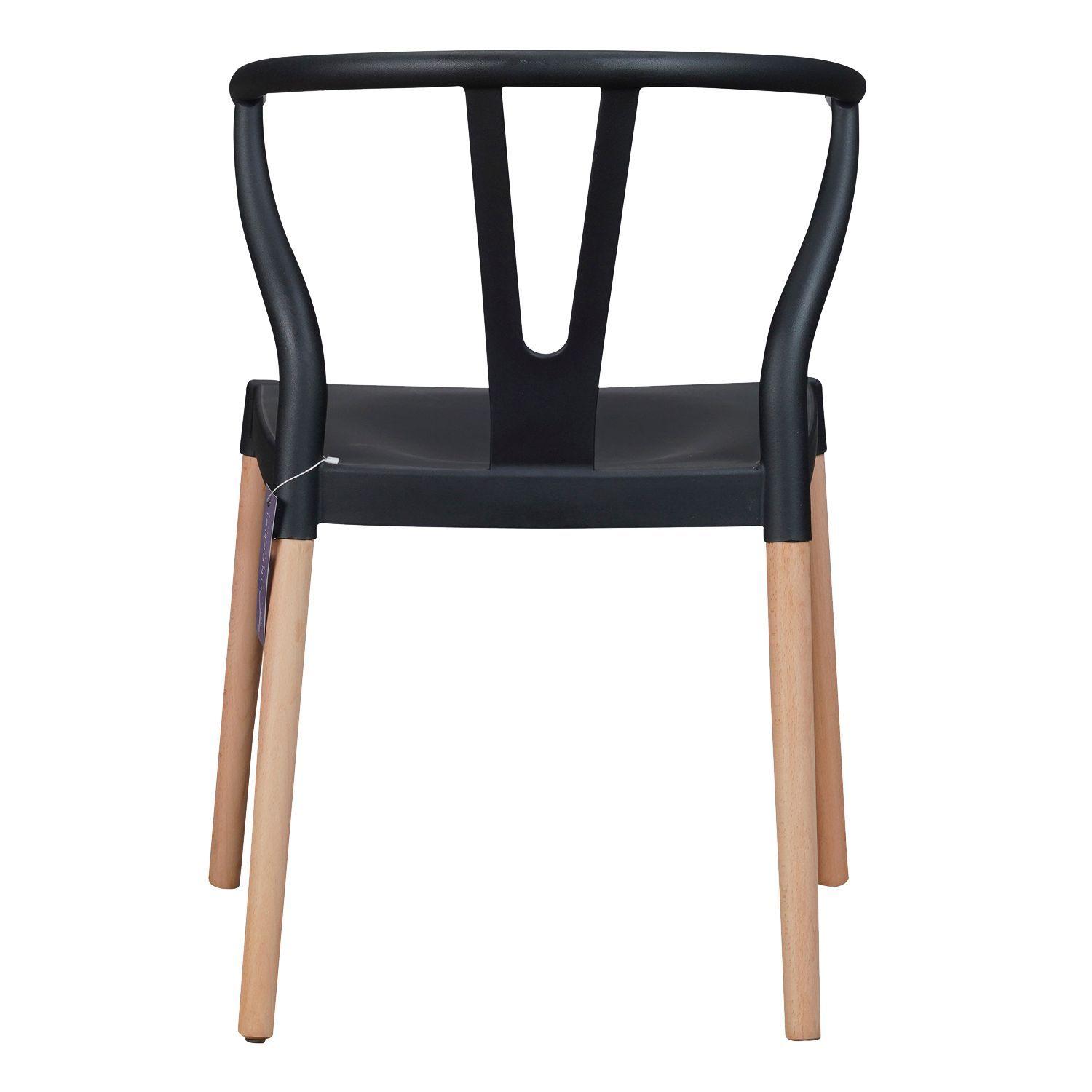 Silla Wishbone Negra -3