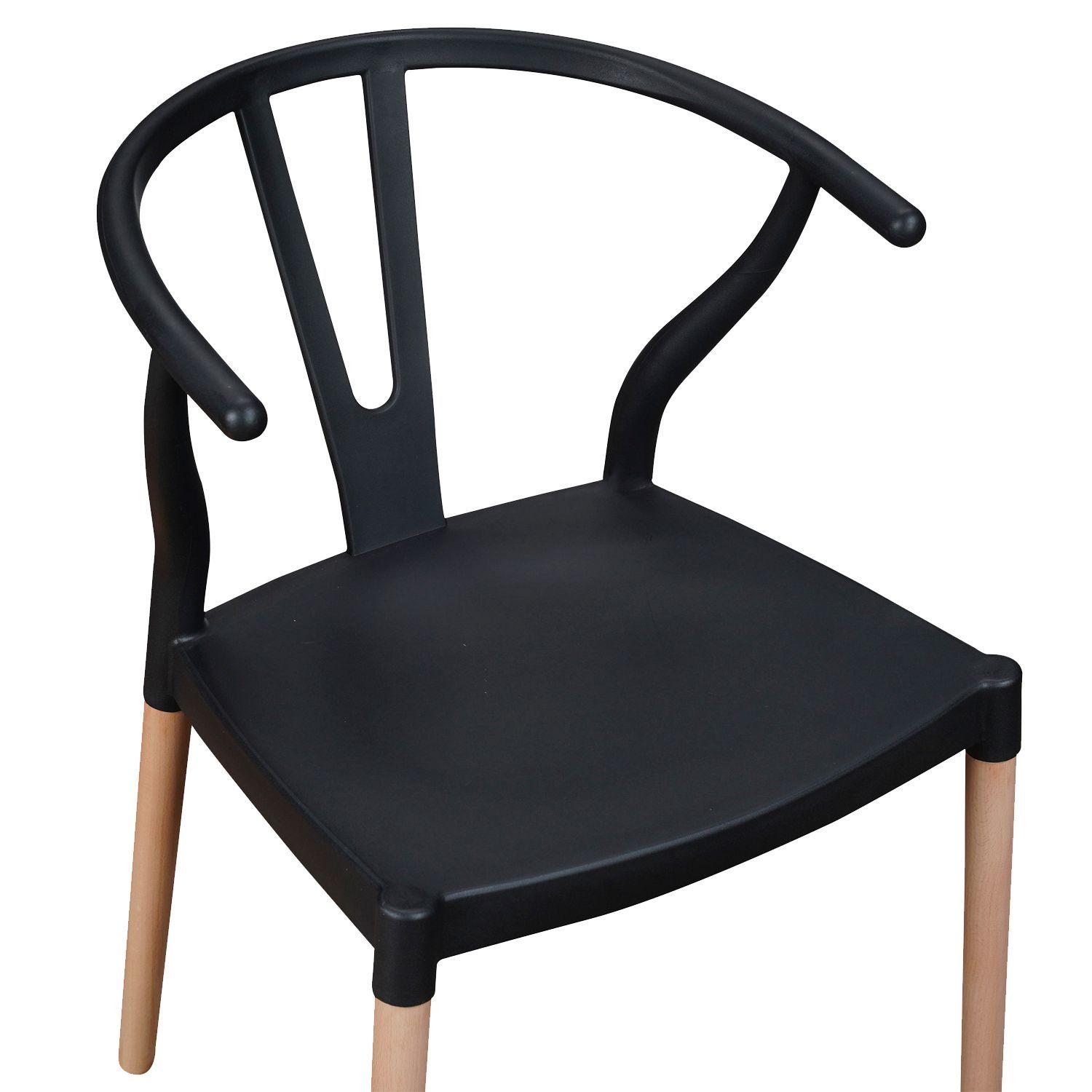 Silla Wishbone Negra -5