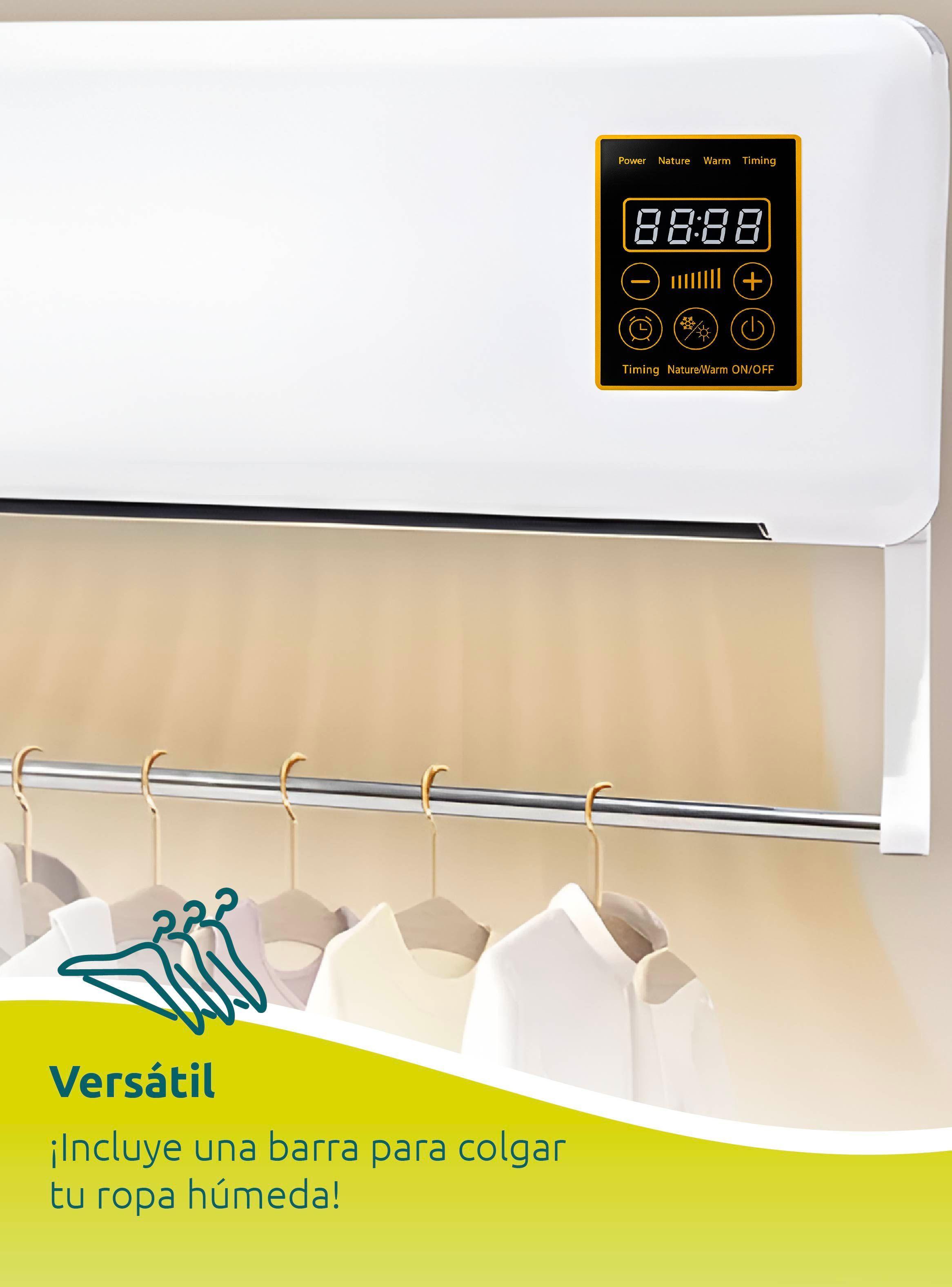 Ventilador Y Secador De Ropa De Pared 2 En 1 Blanco Rebajas-3
