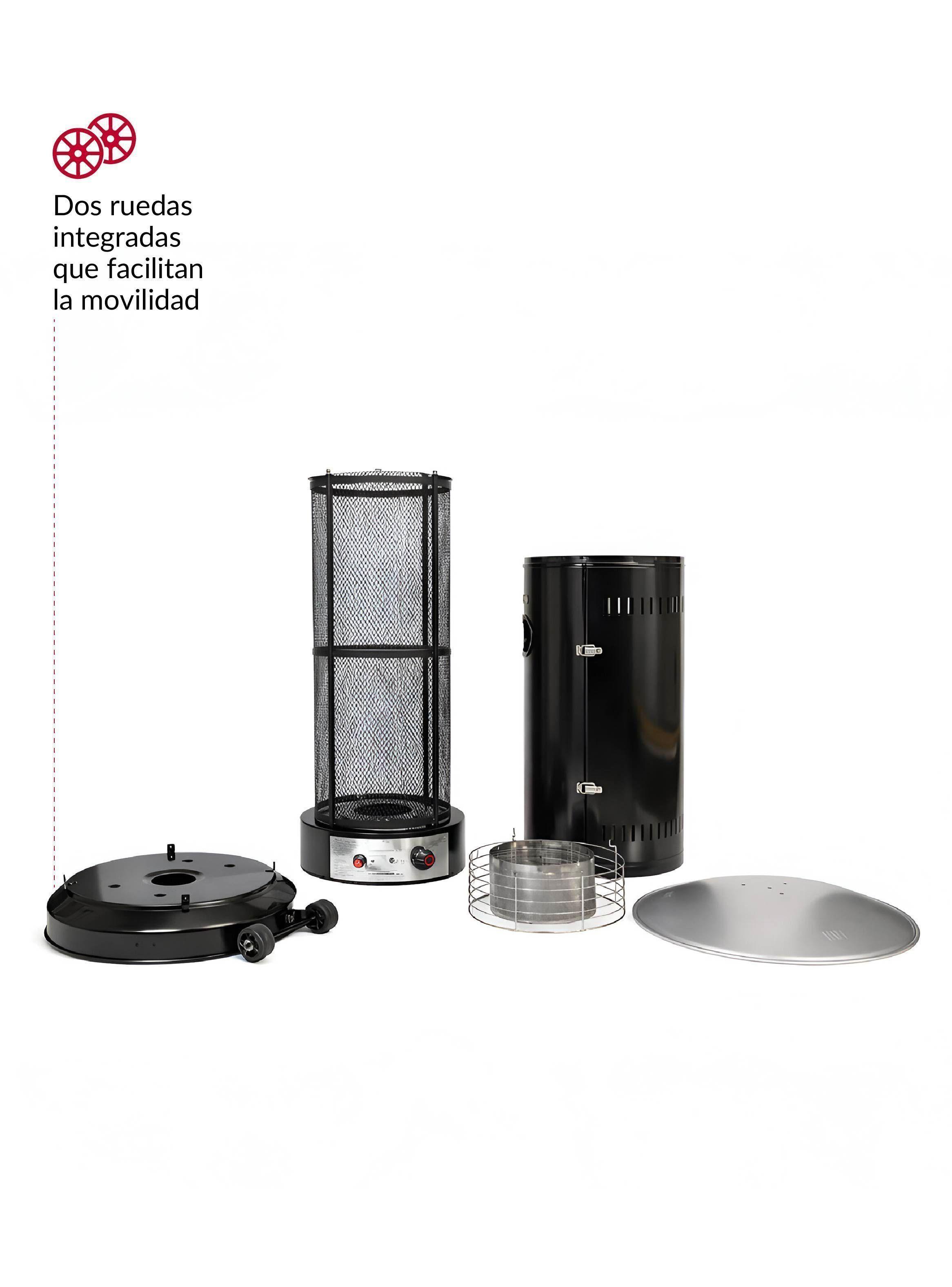 Estufa Patio Exterior Cilíndrica A Gas 12,5kw Negra Bfresh-2