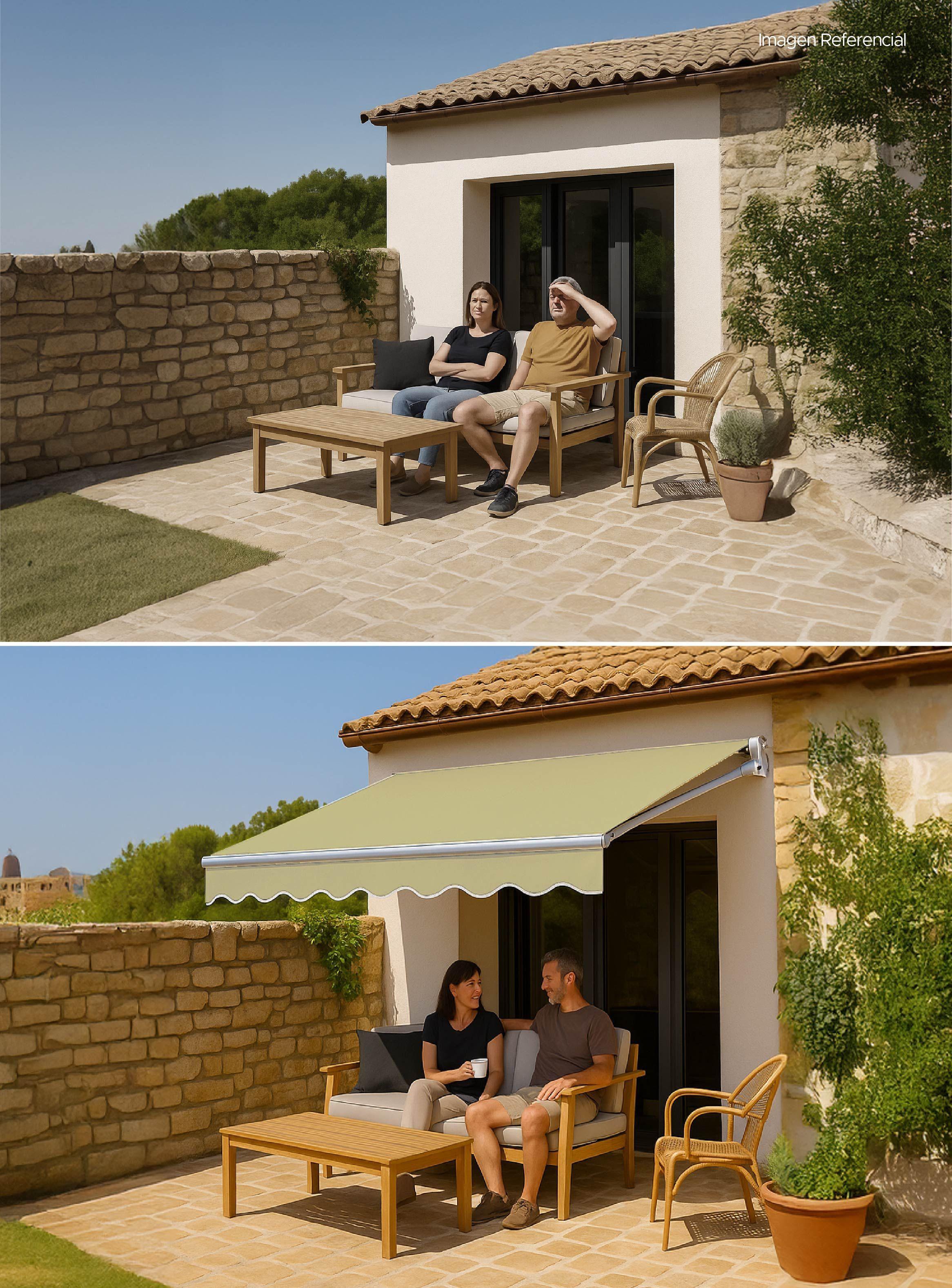 Toldo con brazo retractil Terrazas 2x1.5 Mts Beige-5