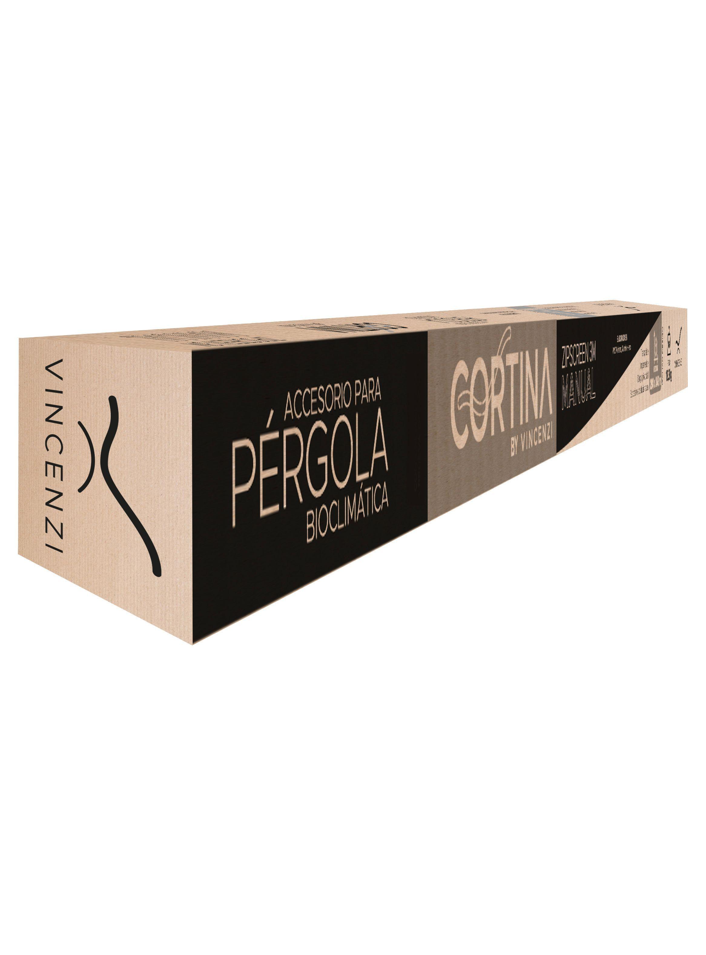 Cortina Manual Zipscreen 271 cm Vincenzi Para Pérgolas Bioclimática-5
