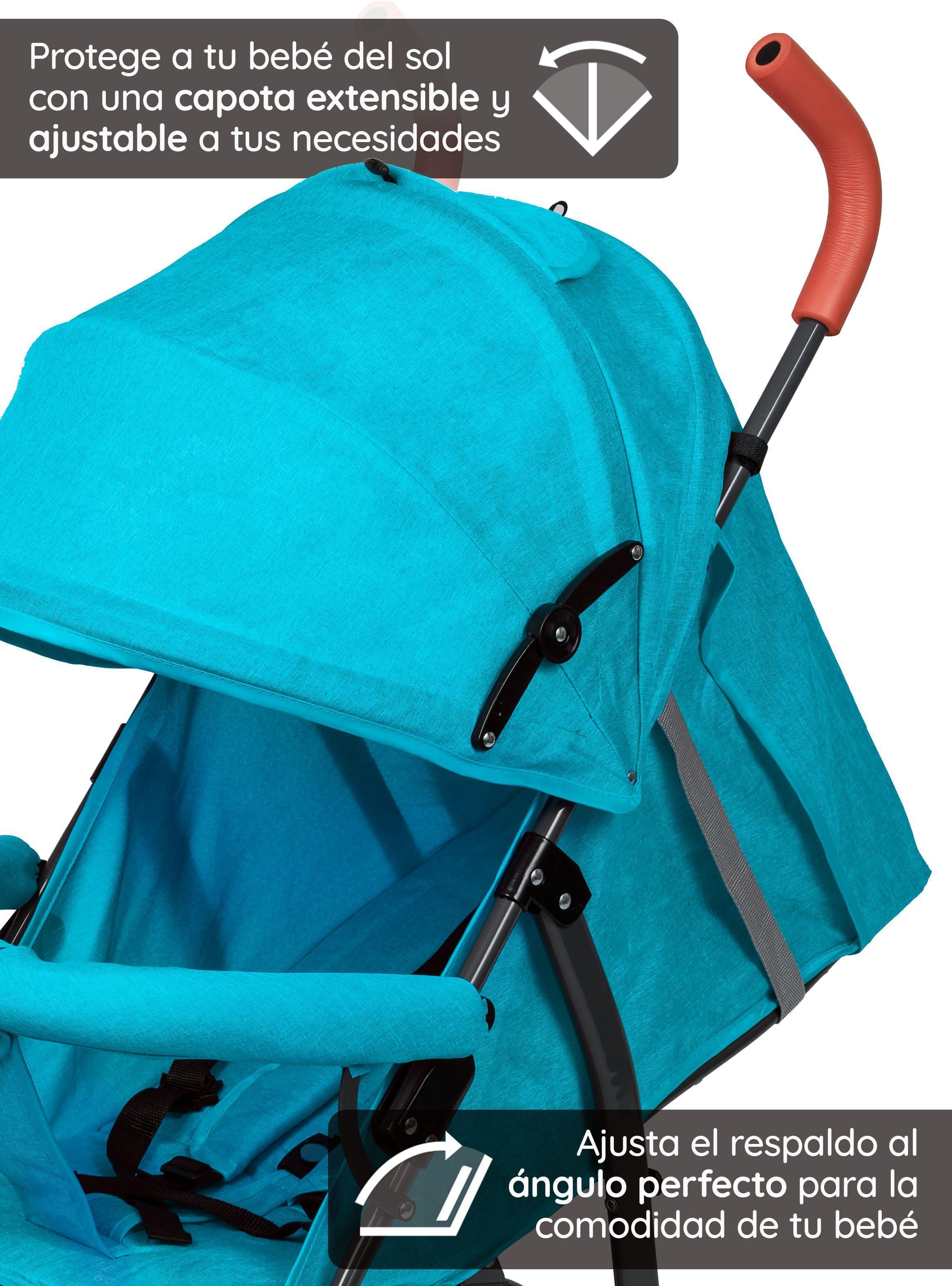 Coche Paragua Paseo Bebe Plegable Niño Niña Celeste-3