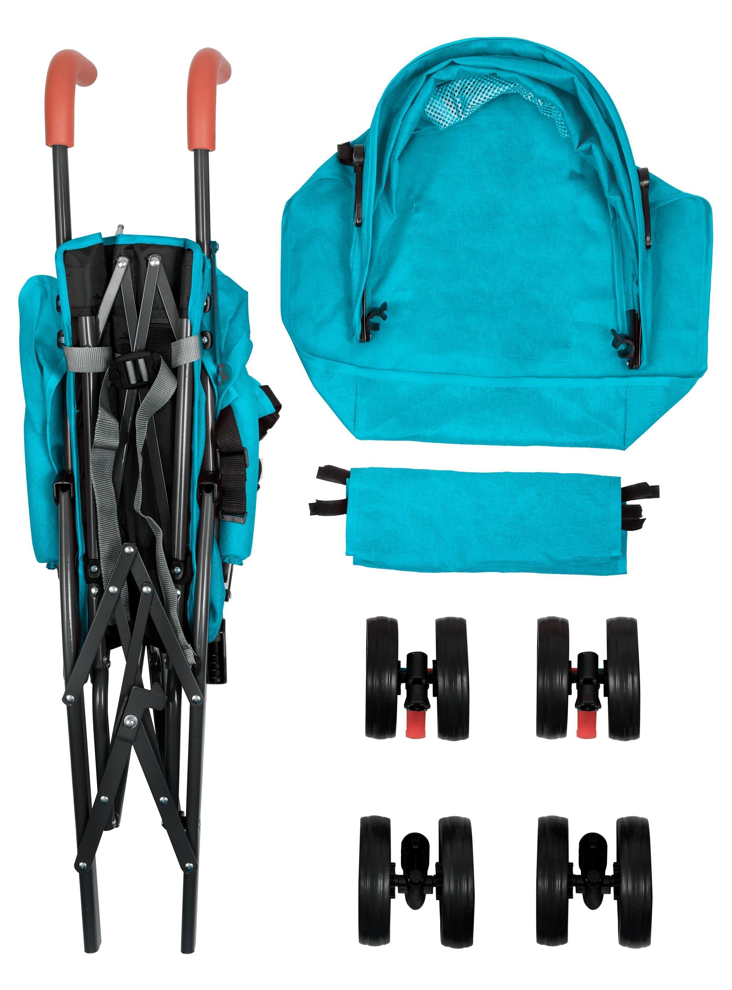 Coche Paragua Paseo Bebe Plegable Niño Niña Celeste-5