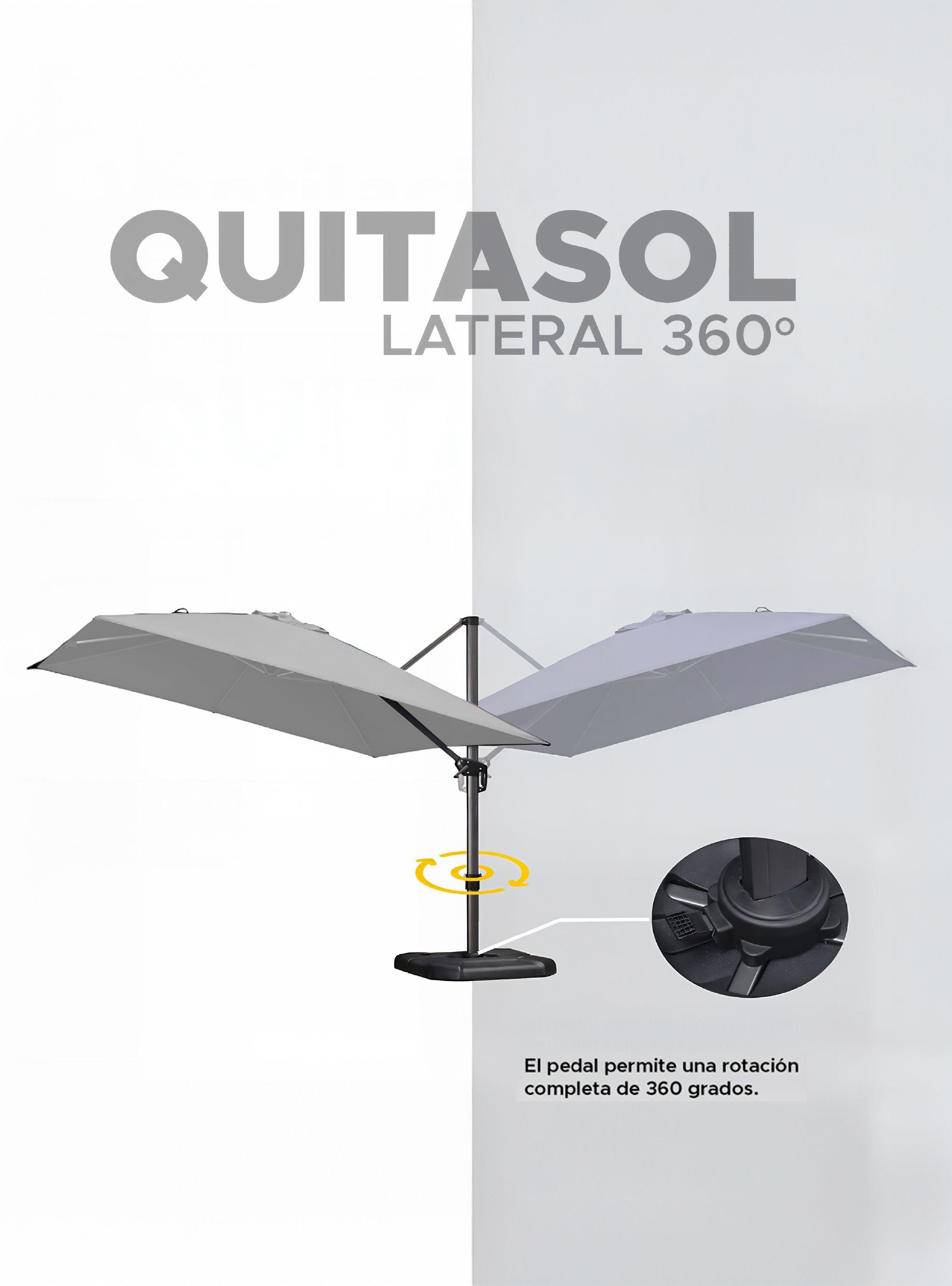Quitasol para terraza Lateral Gris 360 Vincenzi-3