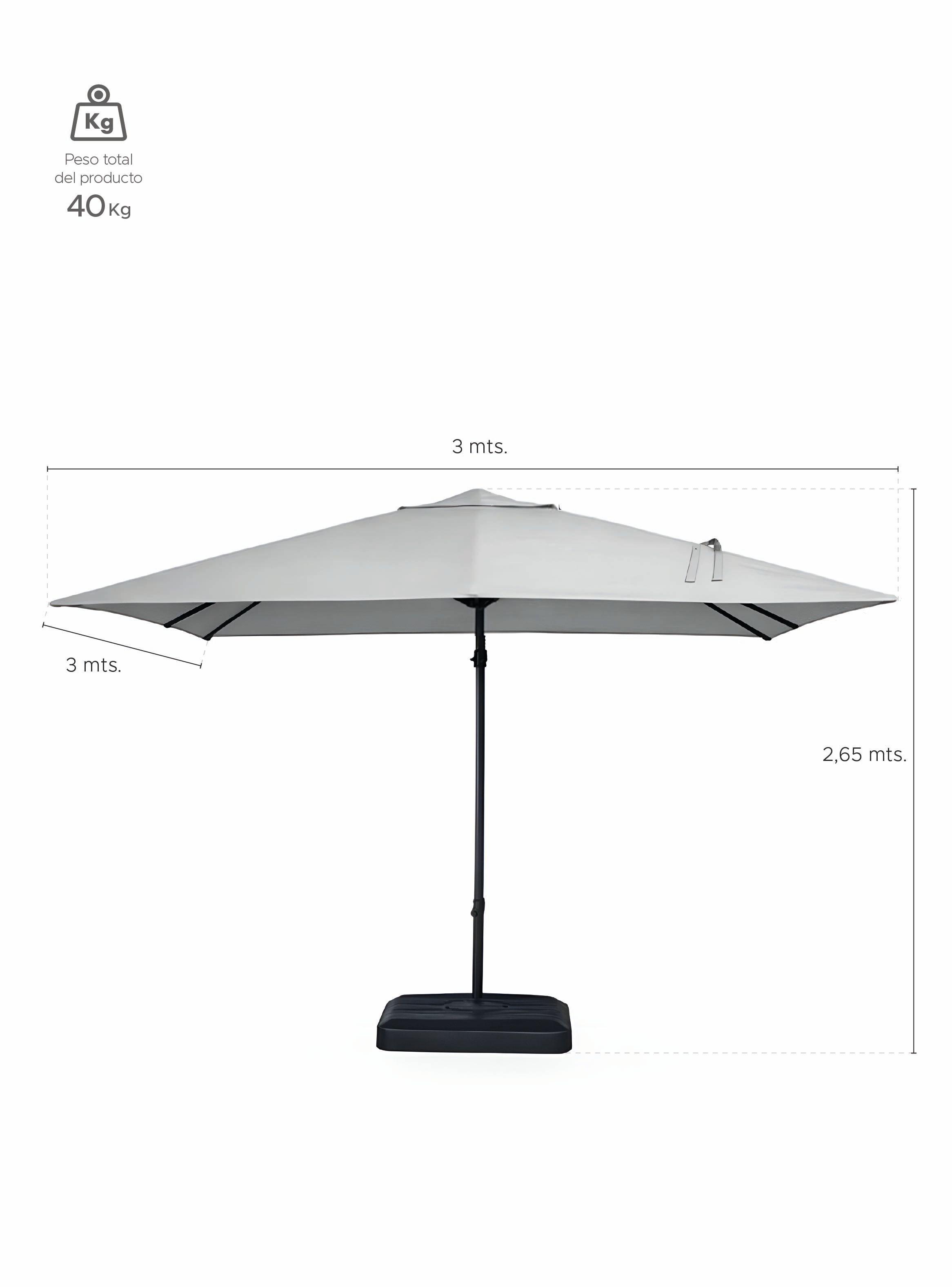 Quitasol para terraza Lateral Gris 360 Vincenzi-2