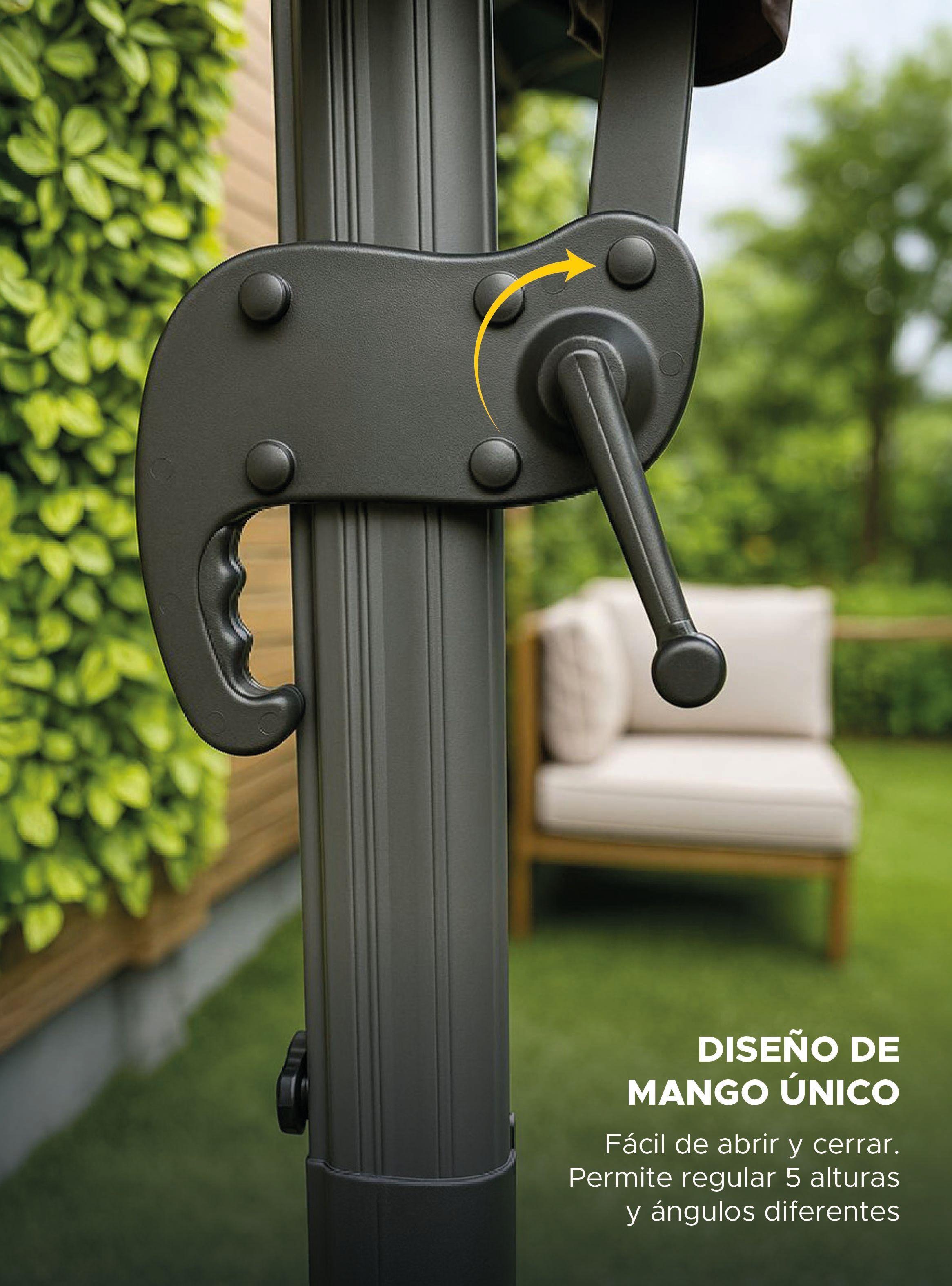 Quitasol para terraza Lateral Gris 360 Vincenzi-4