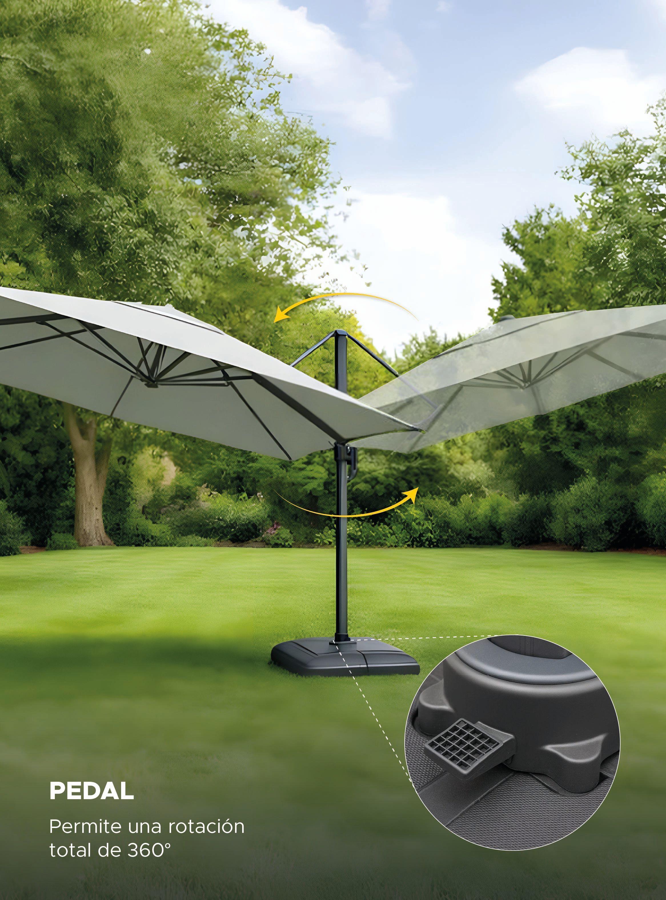 Quitasol para terraza Lateral Gris 360 Vincenzi-6