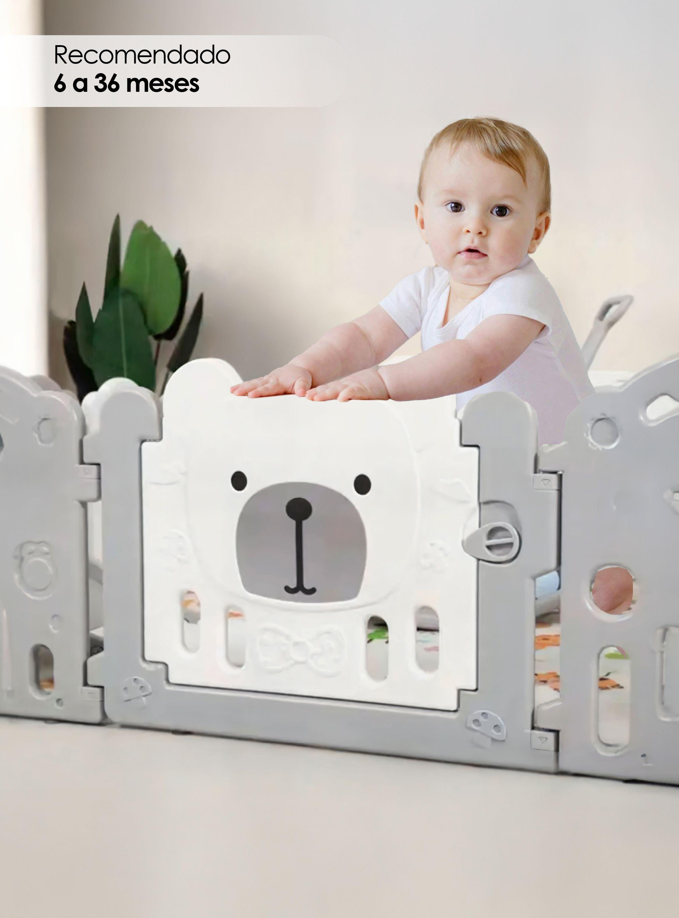 Corral Para Bebé Plegable Osito Portátil Con Panel Seguridad-5