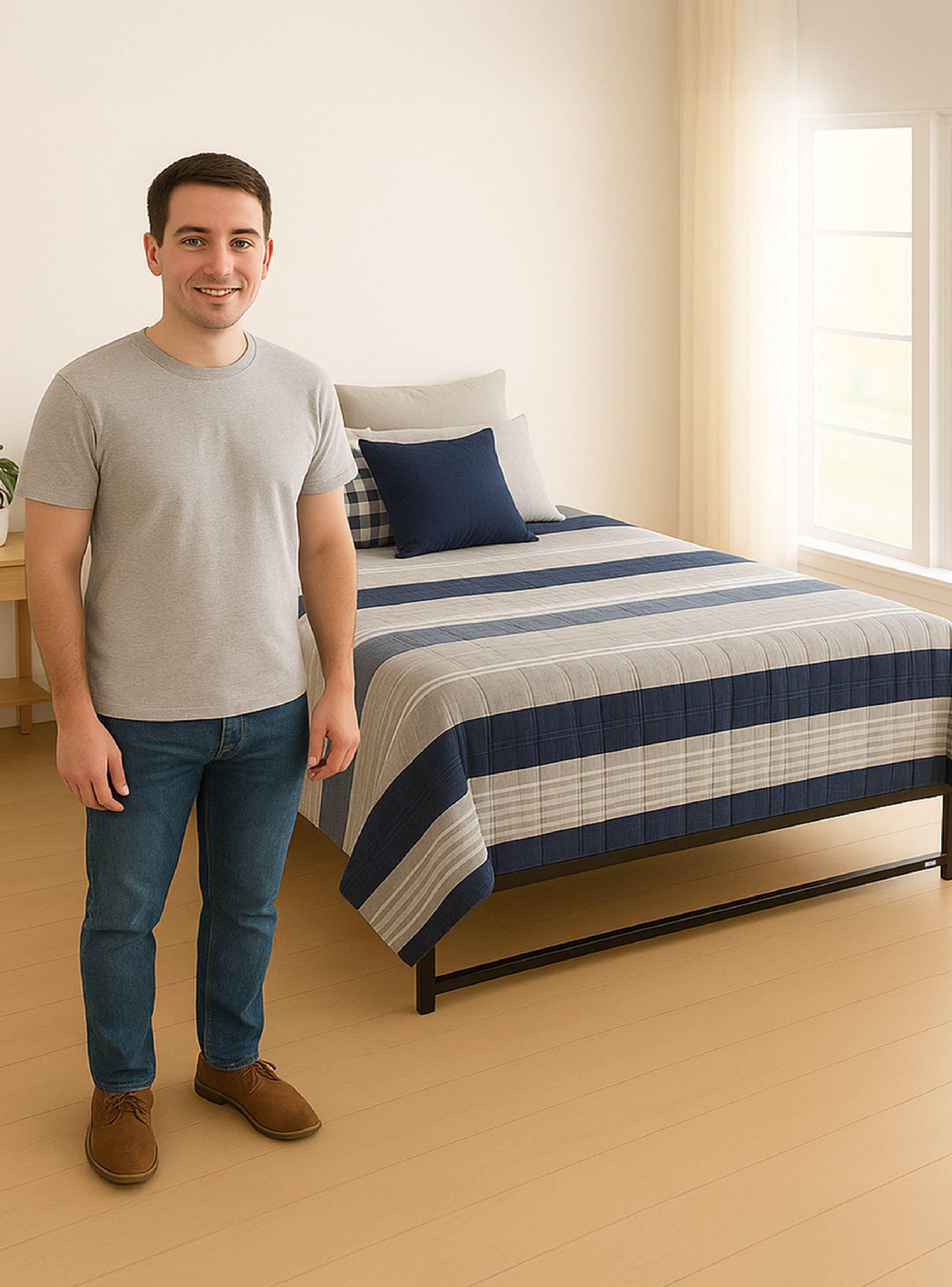 Base para Cama Europea Acero Negro 150x190 cm 2 Pza Zen Vincenzi-5