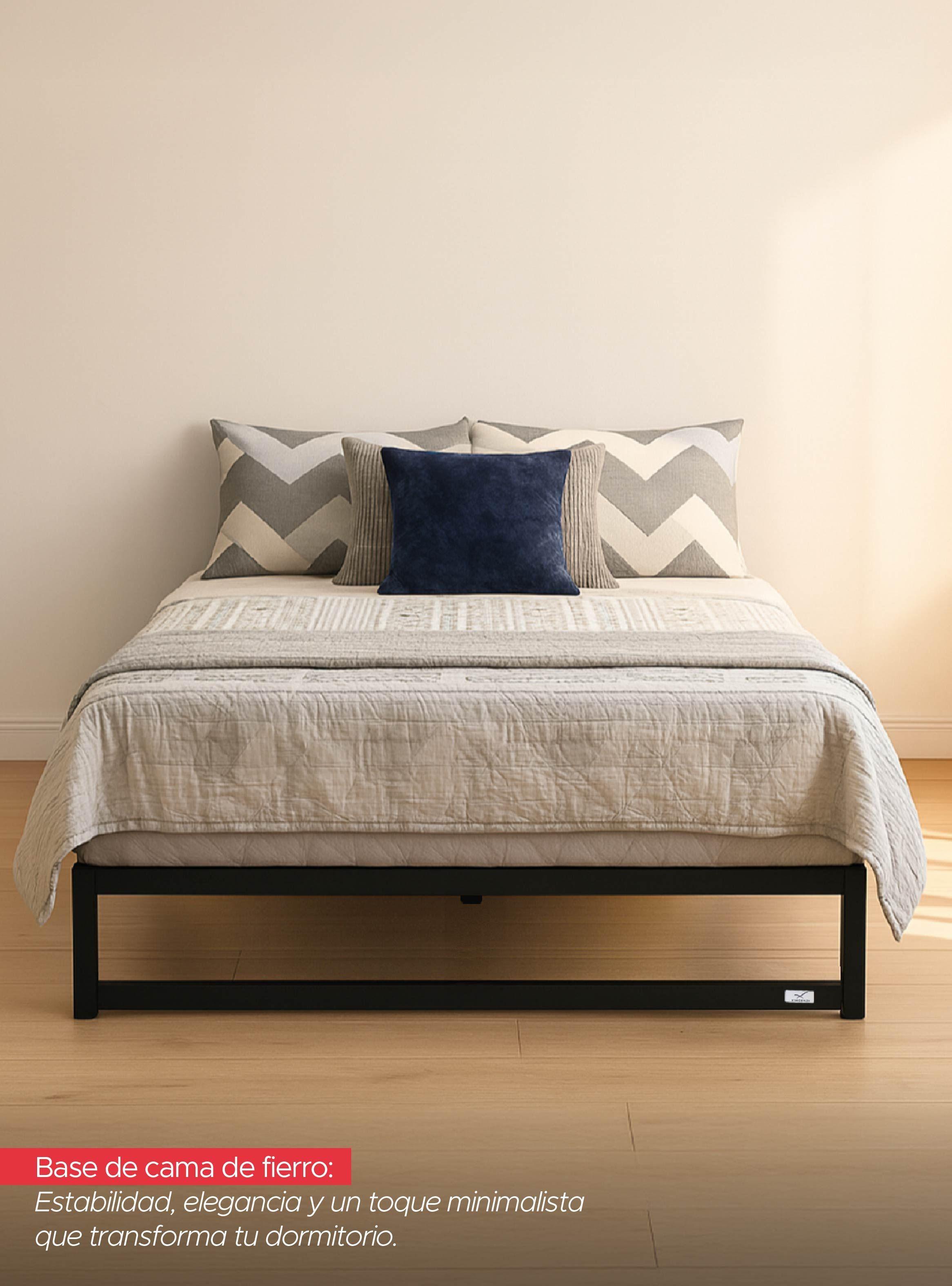 Base para Cama Europea Acero Negro 150x190 cm 2 Pza Zen Vincenzi-3