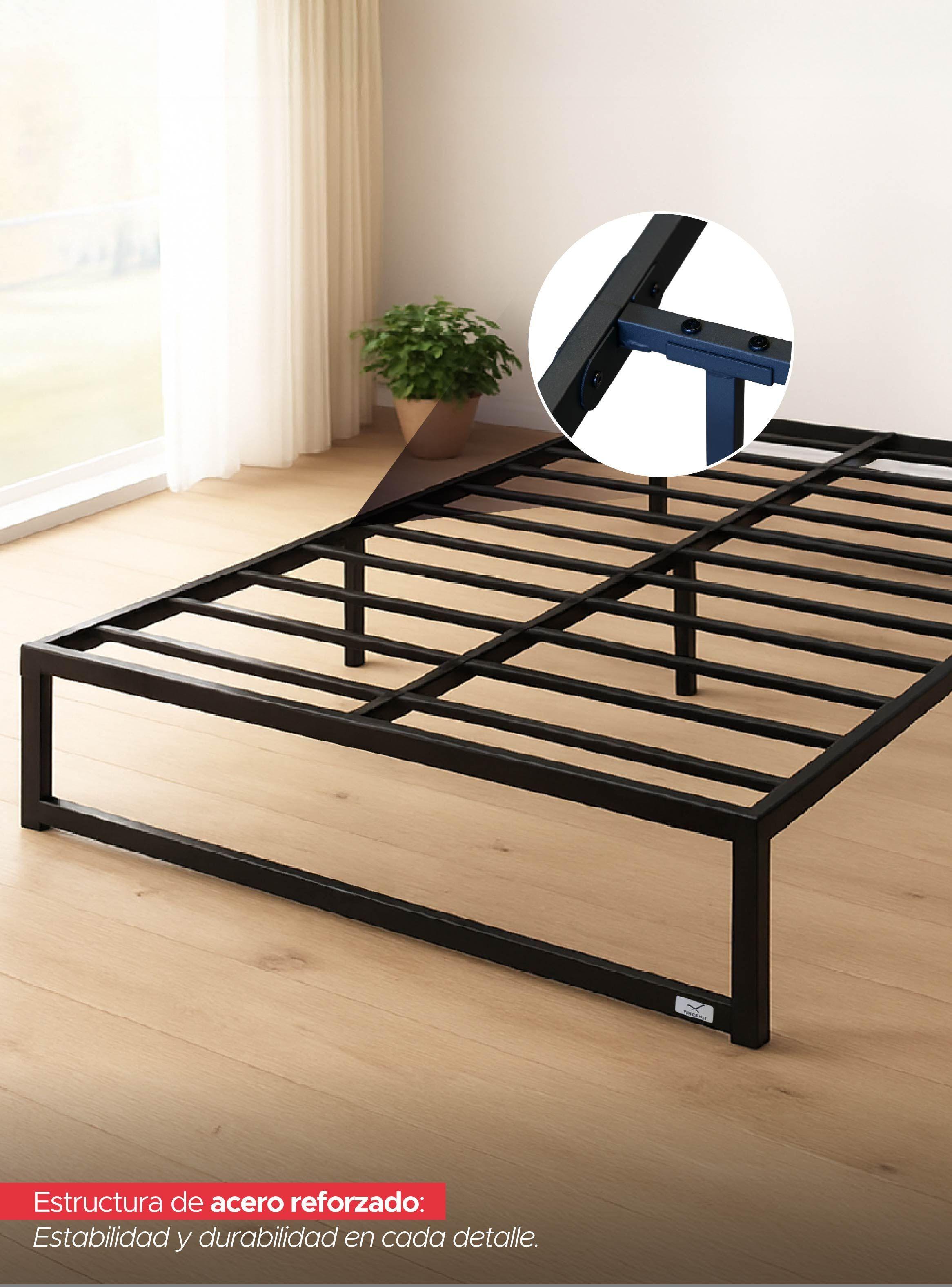 Base para Cama Europea Acero Negro 150x190 cm 2 Pza Zen Vincenzi-4