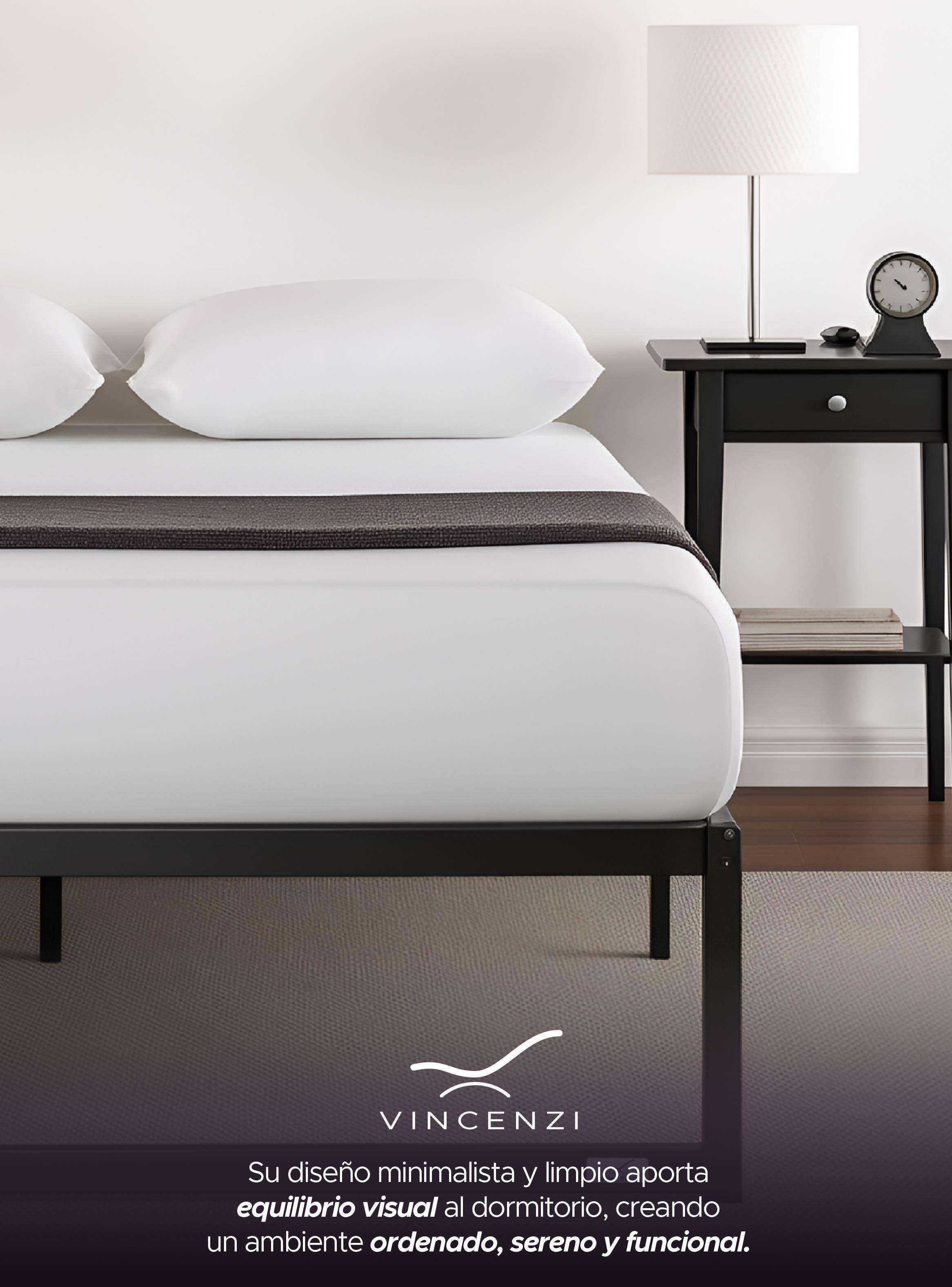 Base para Cama Europea Acero Negro 150x190 cm 2 Pza Zen Vincenzi-6