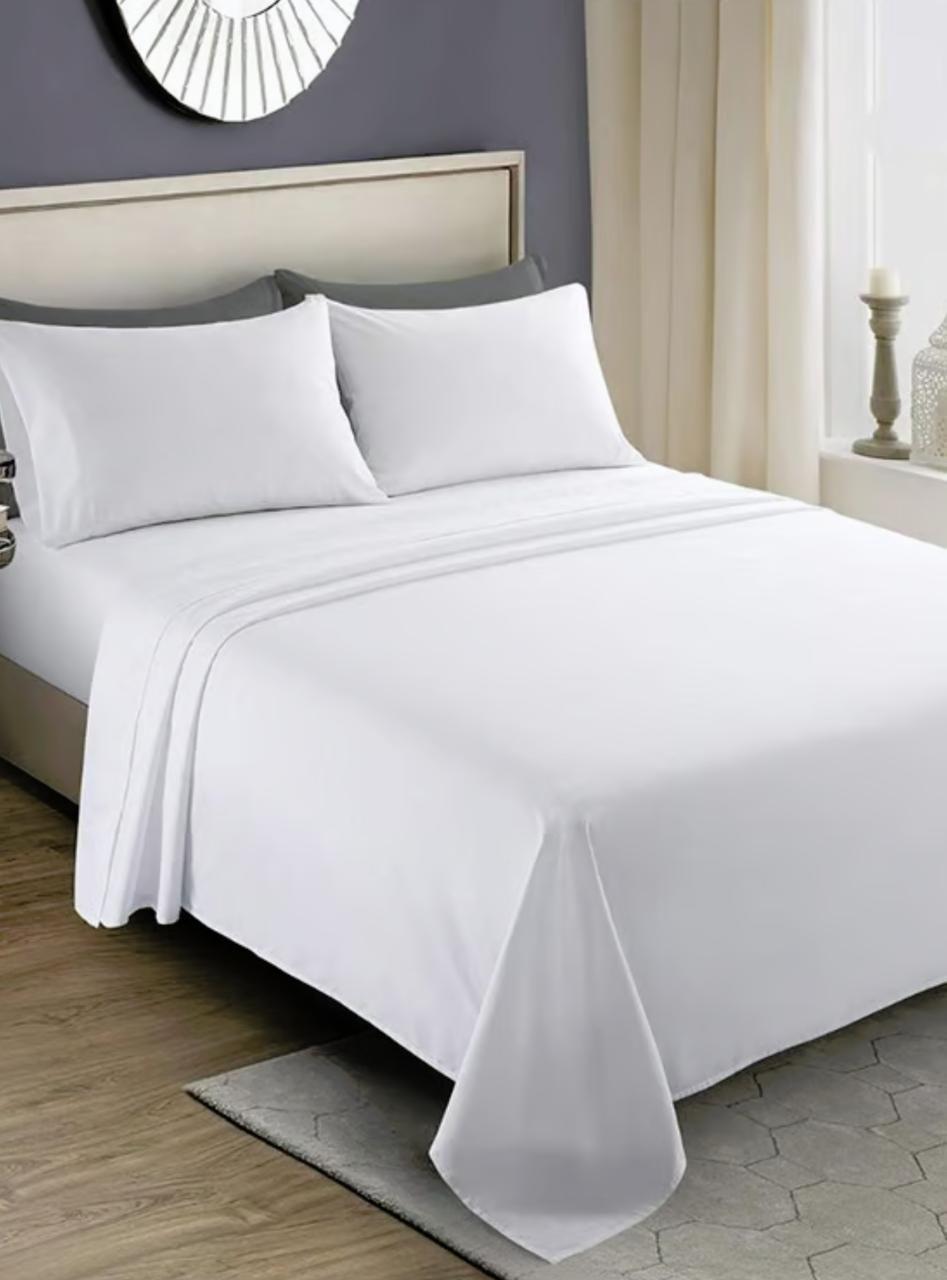 SET DE SÁBANAS BLANCAS KING -0