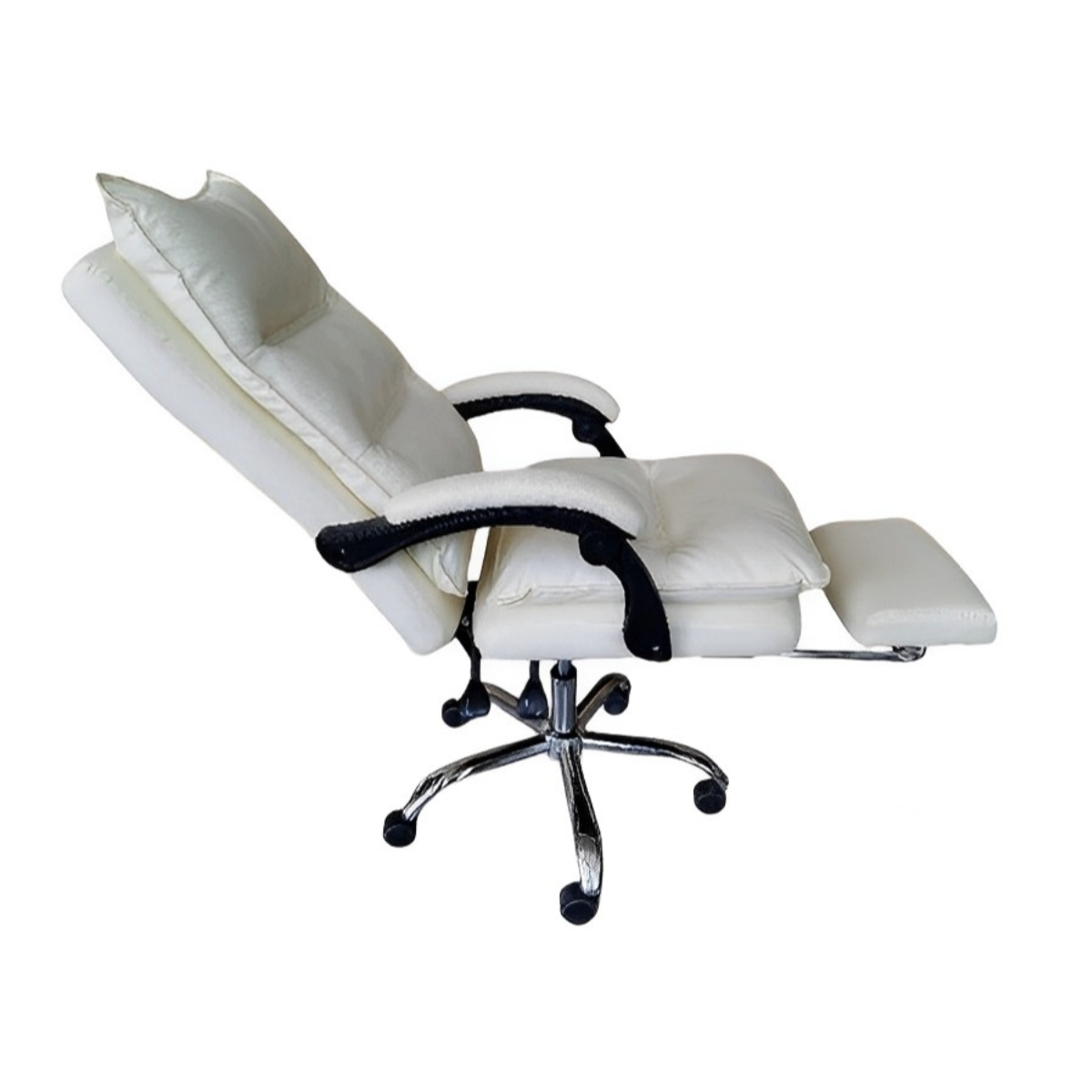 Silla ejecutiva Hisis reclinable con apoya pies beige-1
