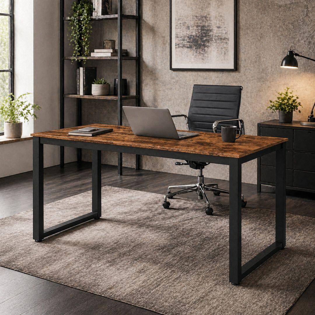 Escritorio Orion Reforzado Rústico 140 cm para Home Office, Oficina o Estudio-2