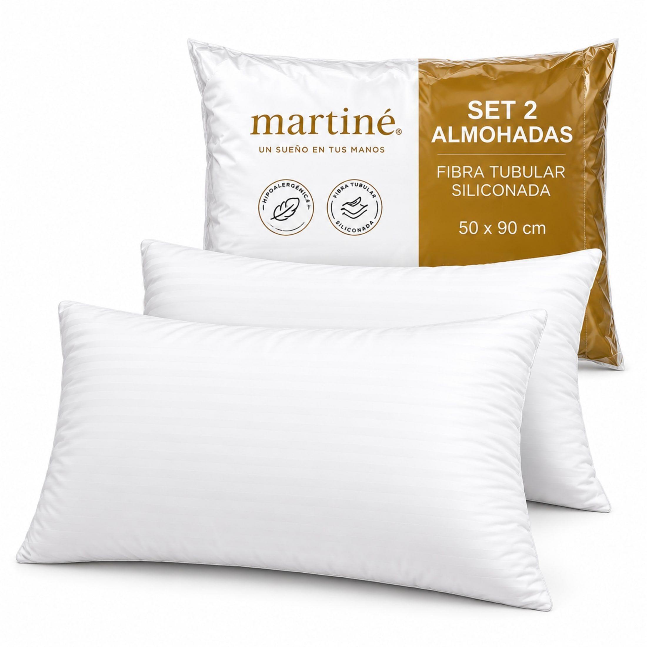 PACK 2 Almohadas Martiné 50x90 Fibra Siliconada Confort Premium-0