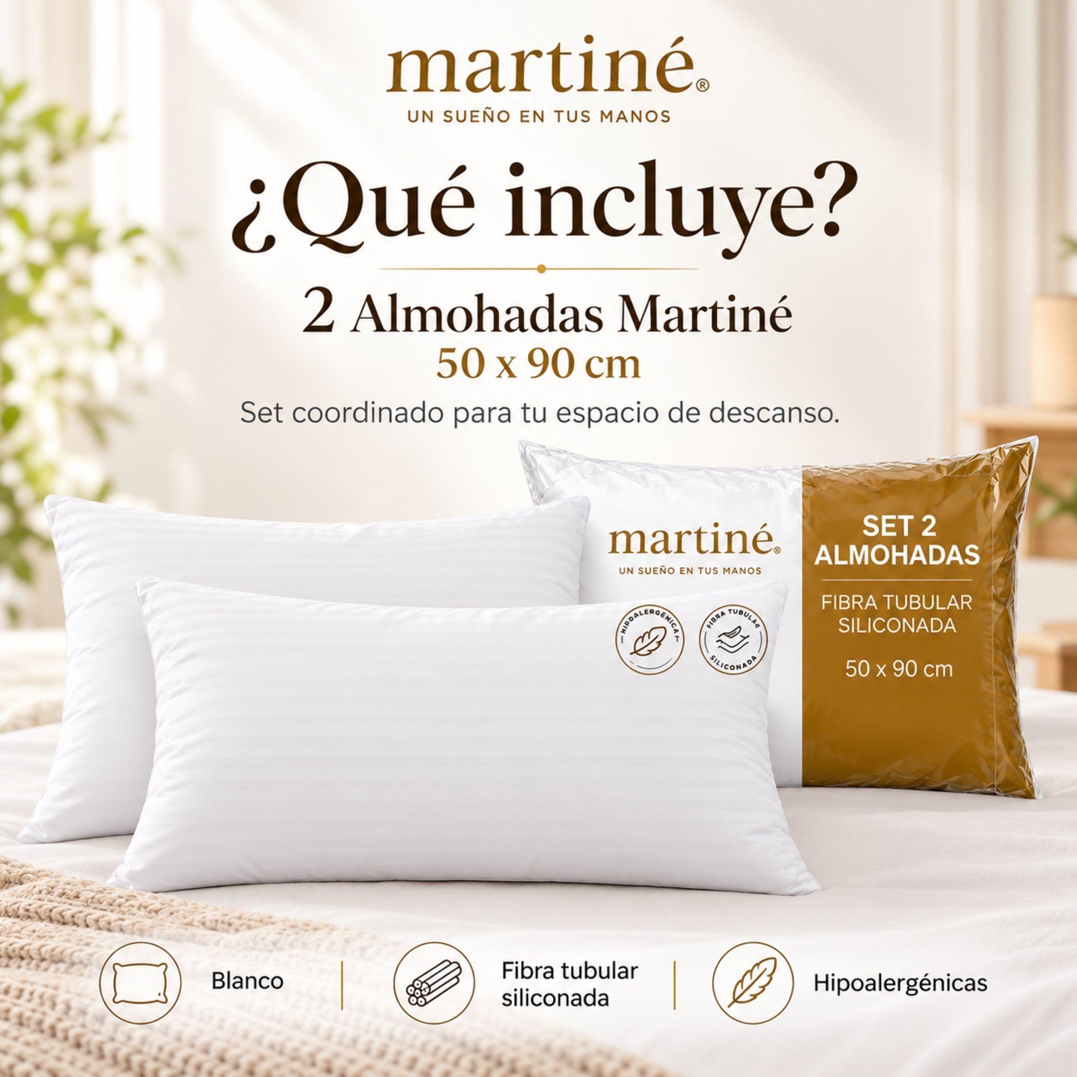 PACK 2 Almohadas Martiné 50x90 Fibra Siliconada Confort Premium-4
