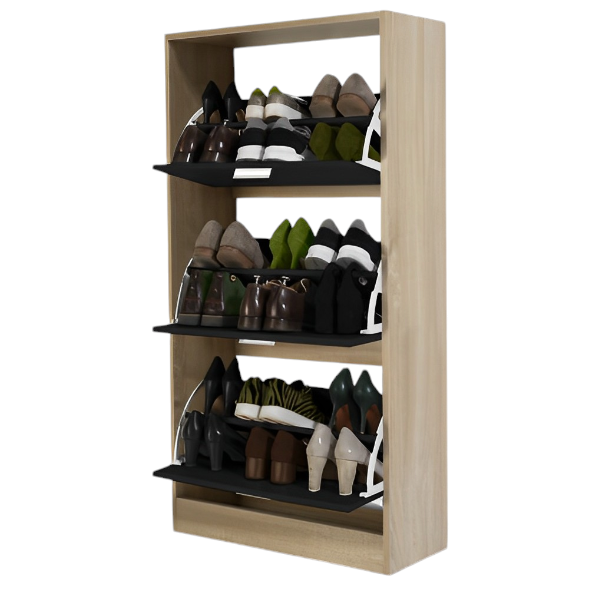 zapatero Velux organizador 3 puertas color marron con negro-4