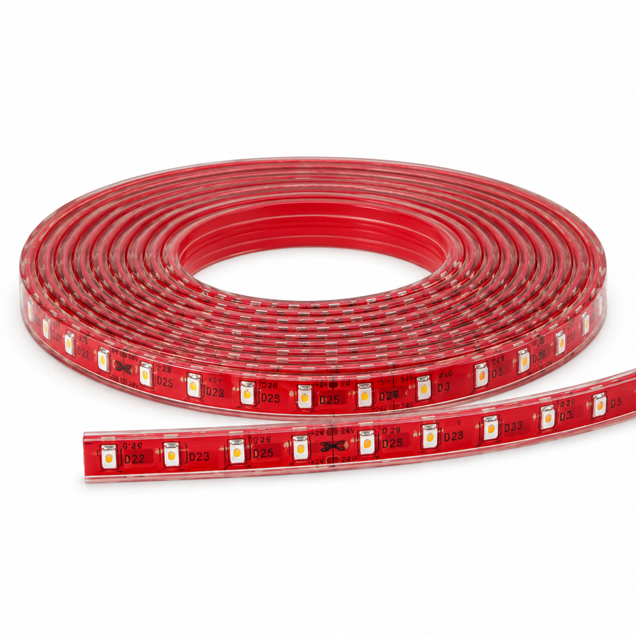 Cinta LED Roja SMD 2835 Rollo 100 m con Adhesivo IP54-2