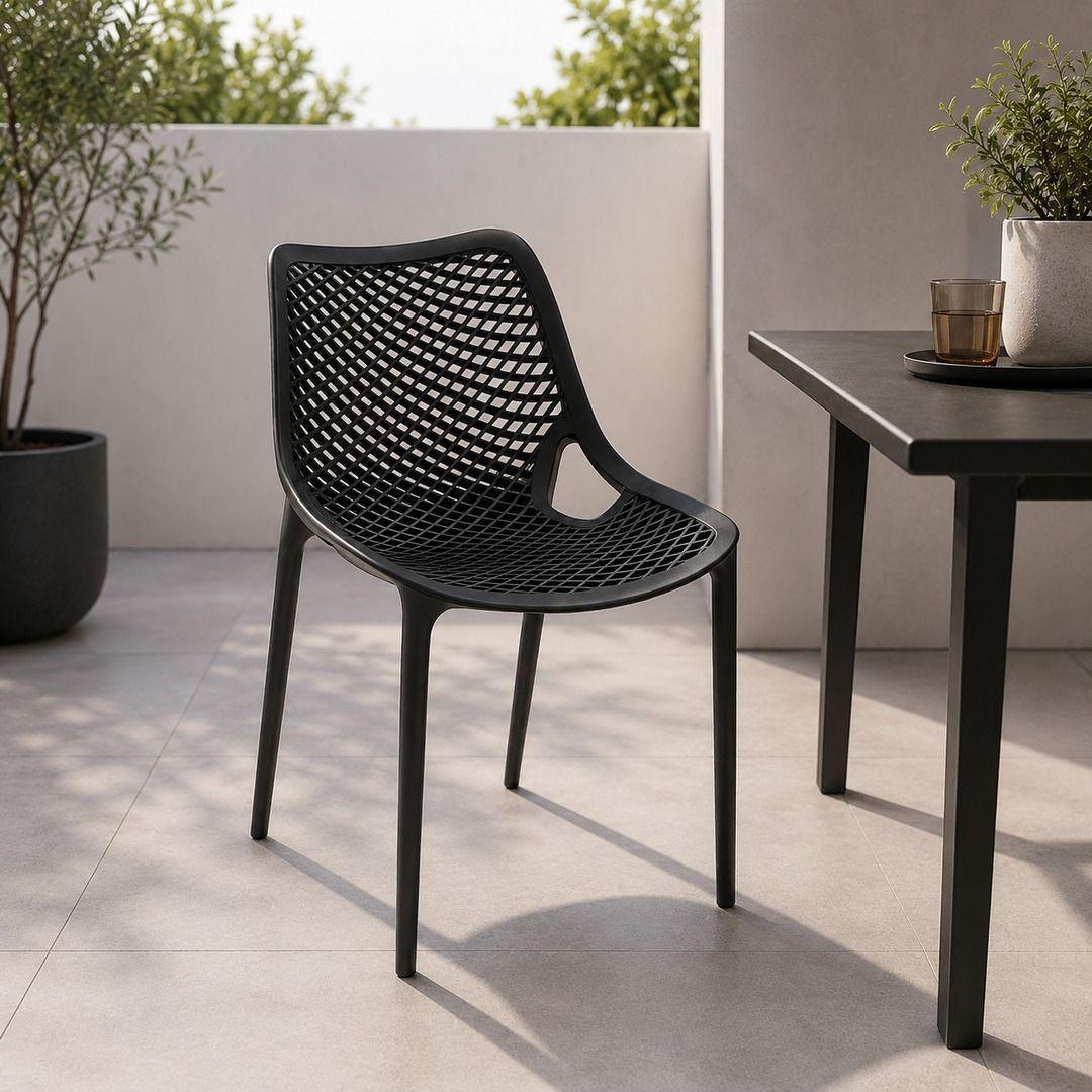 Silla Urban Noir para Restaurant o Terraza, Duradera, Moderna y Apta para Interior y Exterior-3