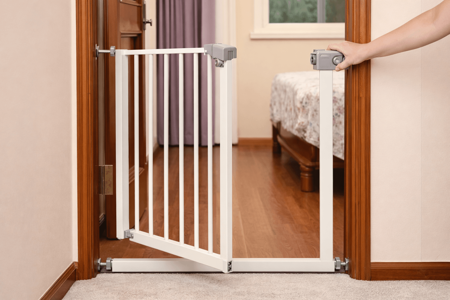 Reja Seguridad Bebé 75–85 cm Ajustable Puertas y Escaleras-6