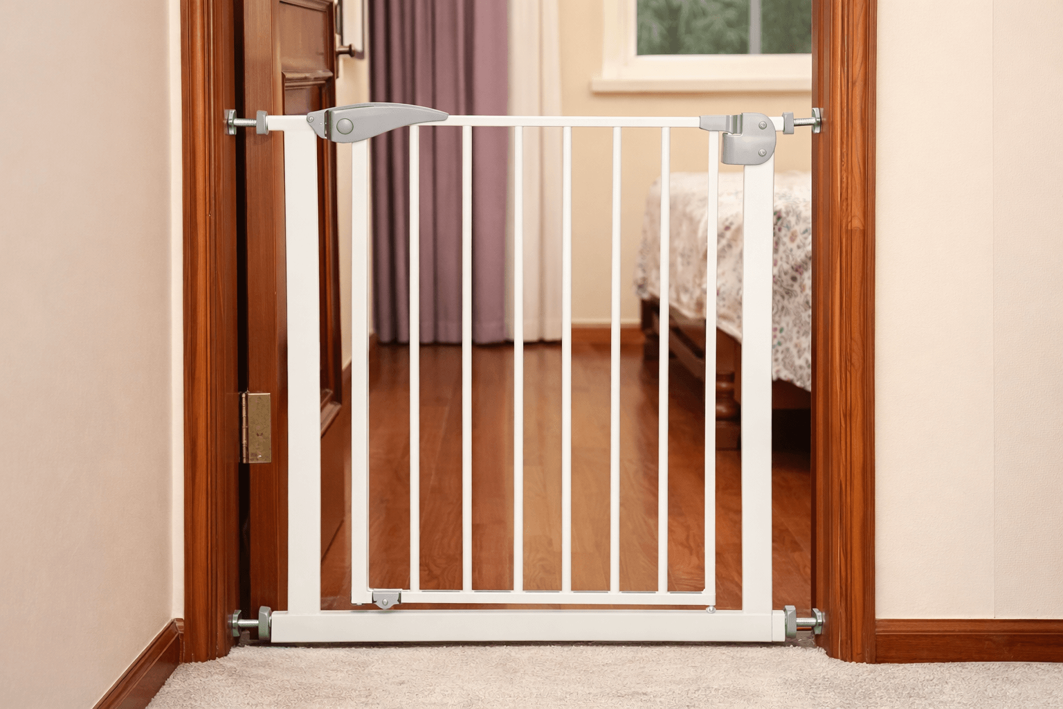 Reja Seguridad Bebé 75–85 cm Ajustable Puertas y Escaleras-7