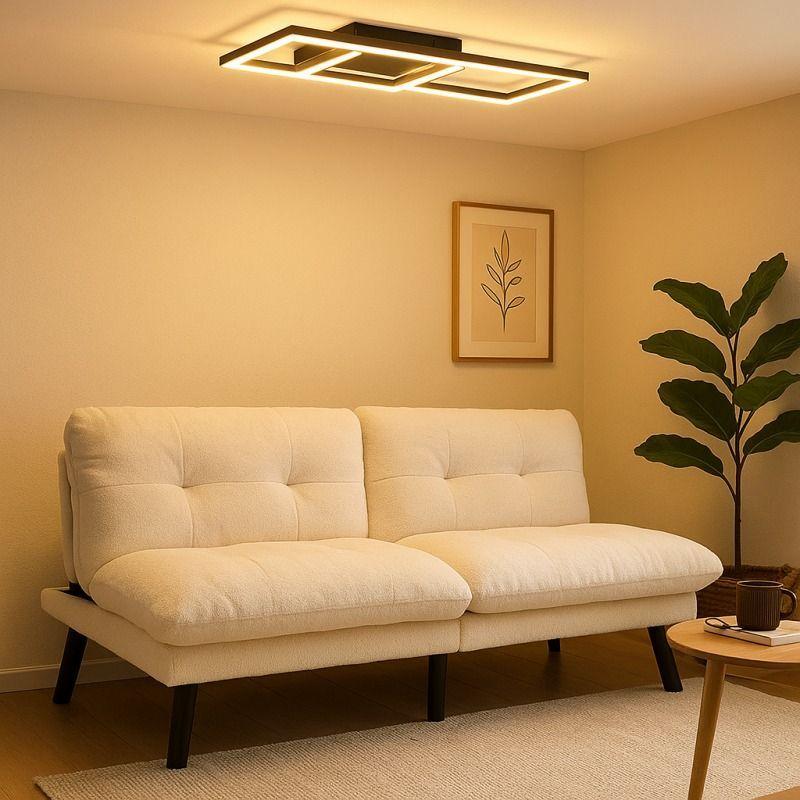 Sofá Cama Nórdico Crema Acolchado Confortable Madera Solida Liso Crema-7
