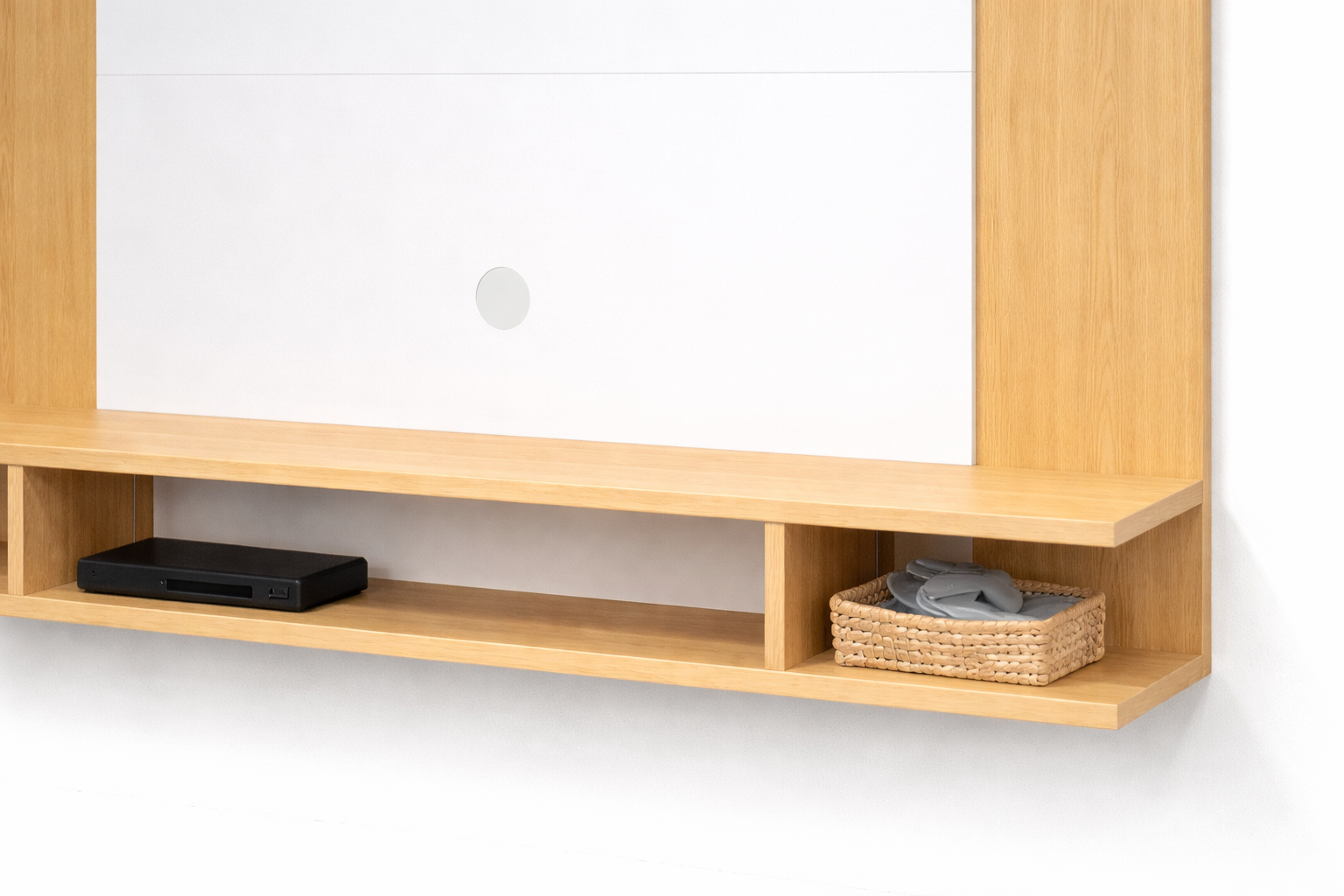 Panel de Televisión 50” Diseño Moderno Madera Clara MDF Moderno 118,5 cm-6