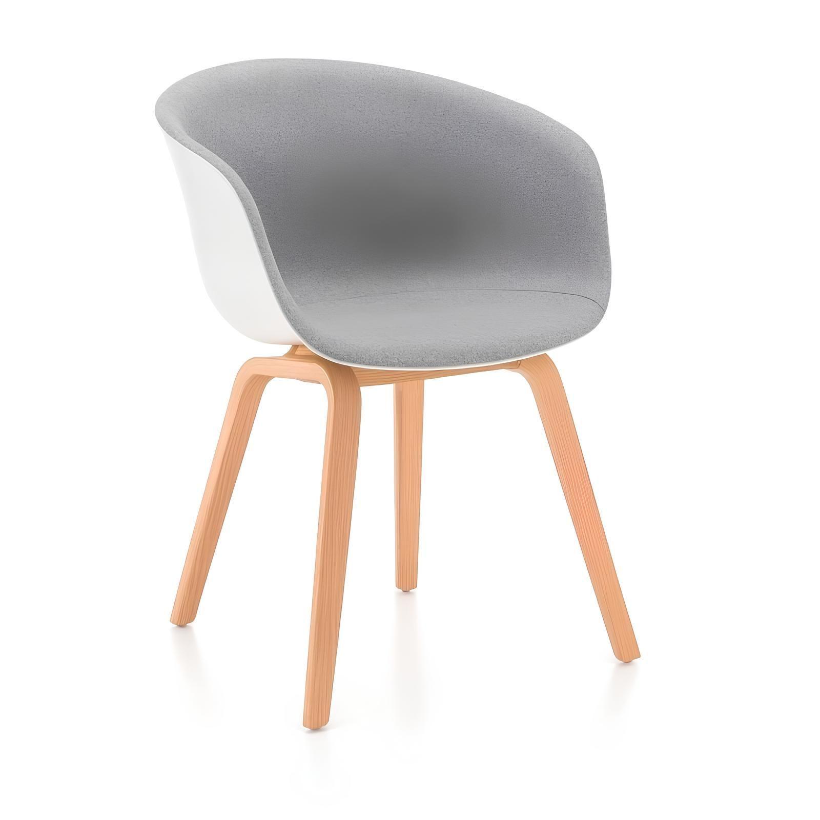 Pack 2 Sillas De Comedor Acolchada Ergonómico Respaldo Curvo Liso Gris-7