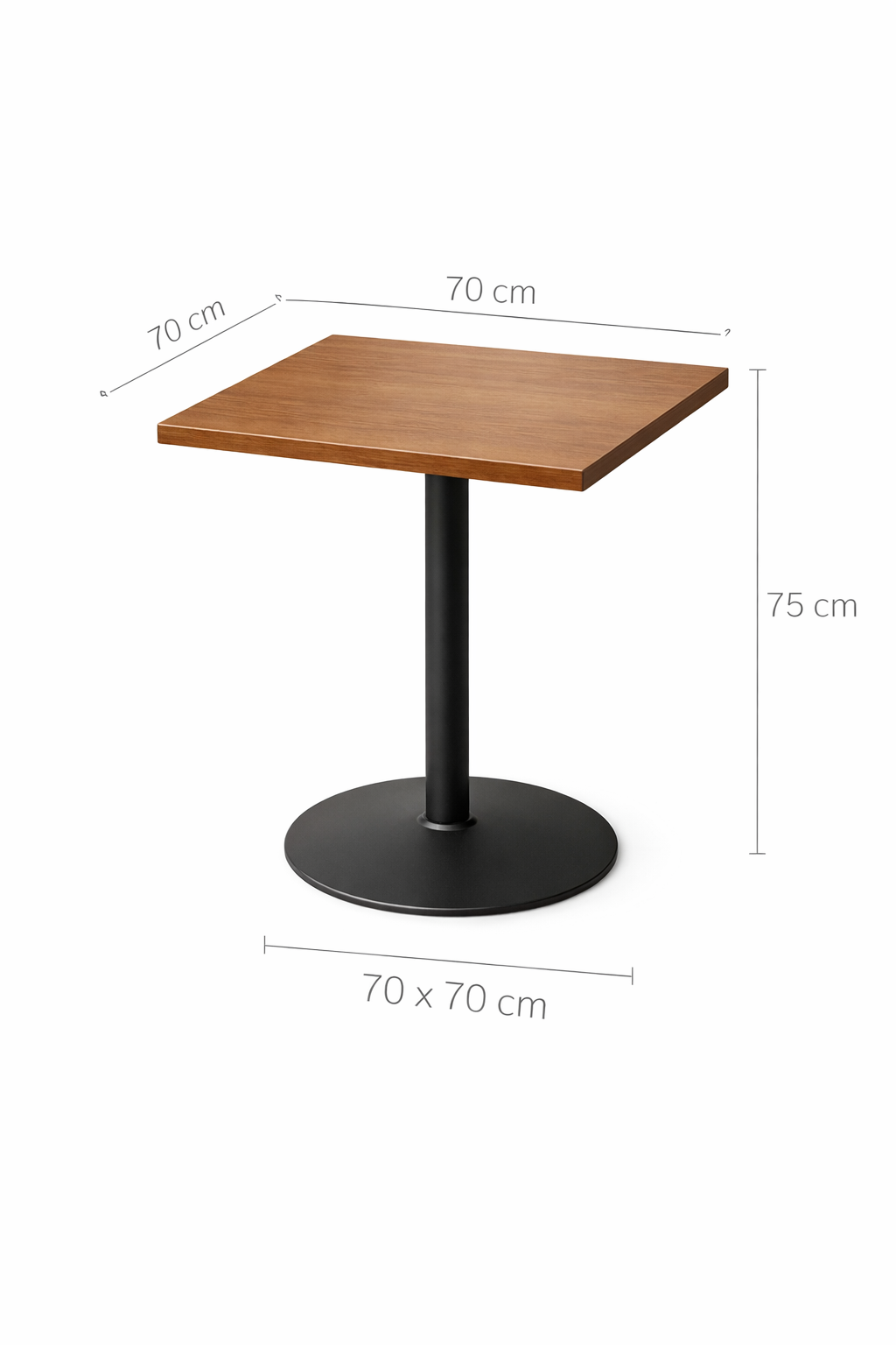 Mesa 70×70 Estilo Madera con Estructura de Hierro Profesional para Restaurant-2