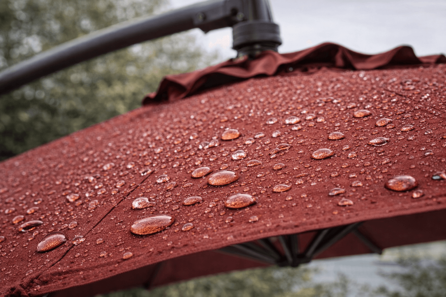 Quitasol Lateral Burdeo 3m TERRALUXE con Base 60L Impermeable-5