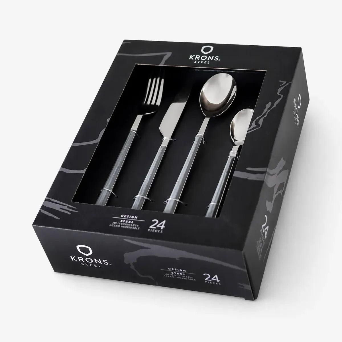 Set de Cubiertos Krons Marble 24 Piezas Cuchillería Completa-0