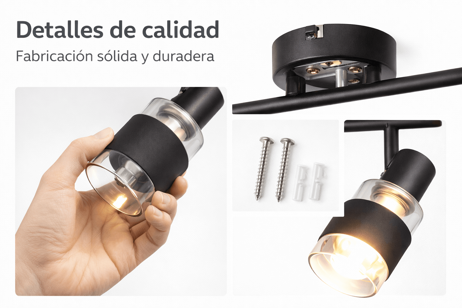 Apliqué Doble Konnergie Negro 2 Luces E14 Orientable-2