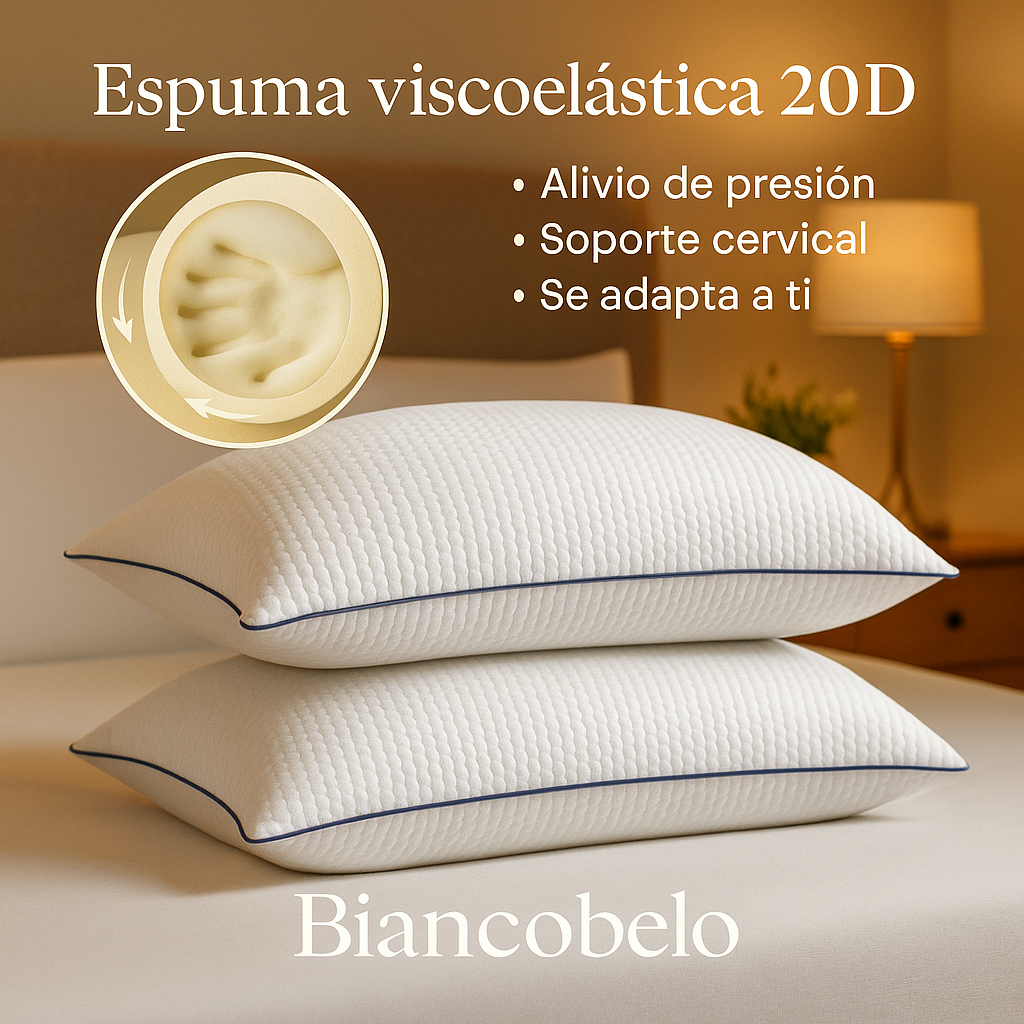 set 4 almohadas viscoelasticas cervical 50x70 Premiun-3