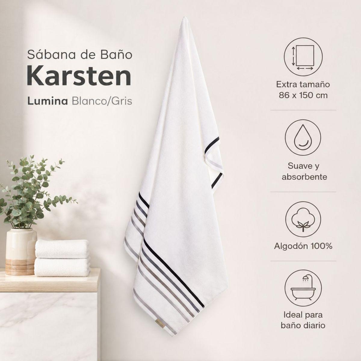 Sábana De Baño Karsten Lumina 86x150 Cm Algodón 500G-5